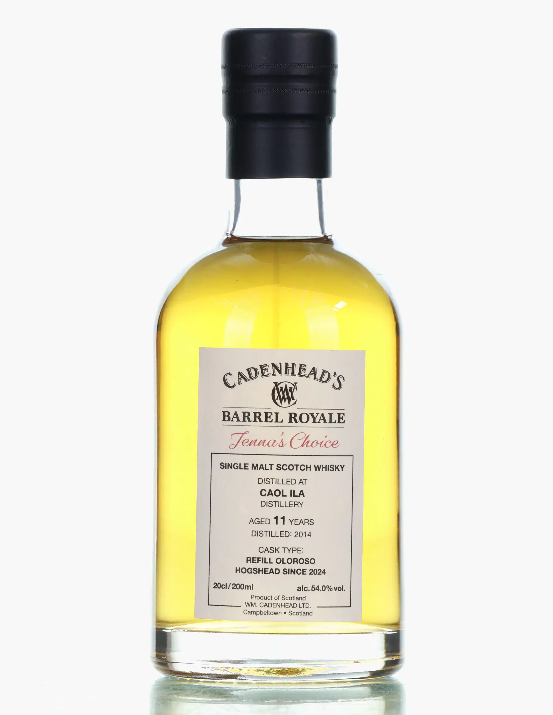 Caol Ila Barrel Royale Jenna's Choice 11 Year Old, Sherry Cask, 2014, Cadenhead's, 54% whisky bottle