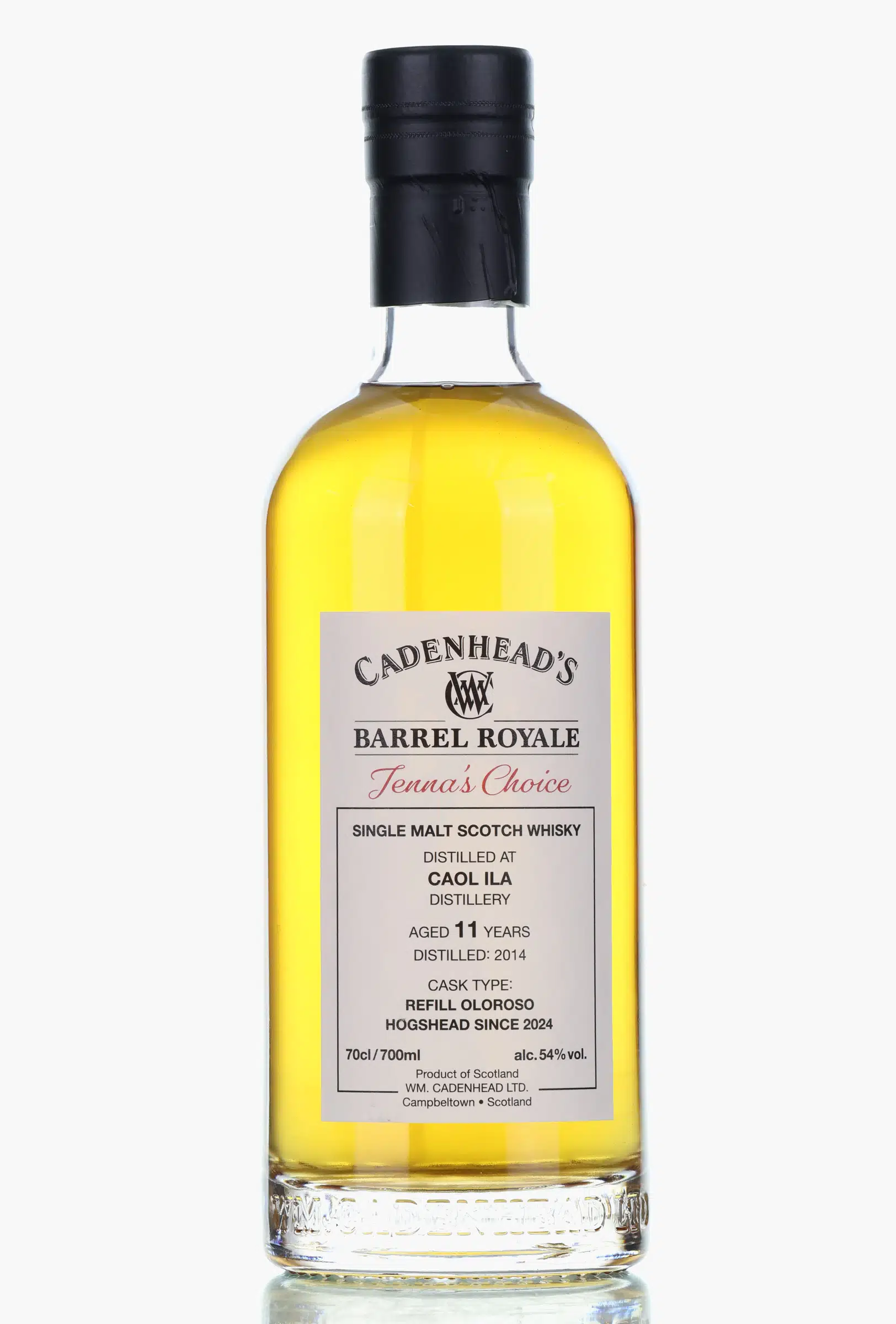 Caol Ila Barrel Royale 11 Year Old, Sherry Cask, 2014, Cadenhead's, 54% whisky bottle