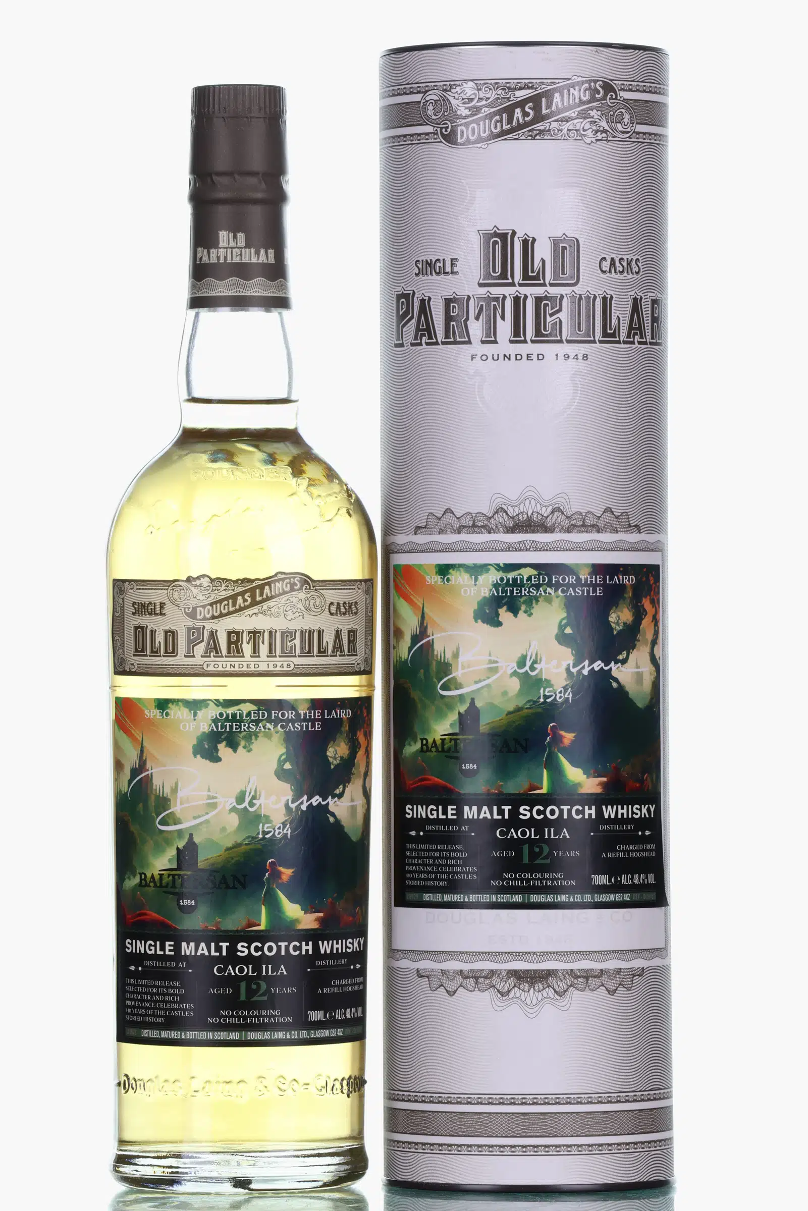Caol Ila Old Particular Baltersan Castle 12 Year Old, Refill Hogshead Cask, Cask #DL16594, 2010, Douglas Laing, 48.4% whisky bottle