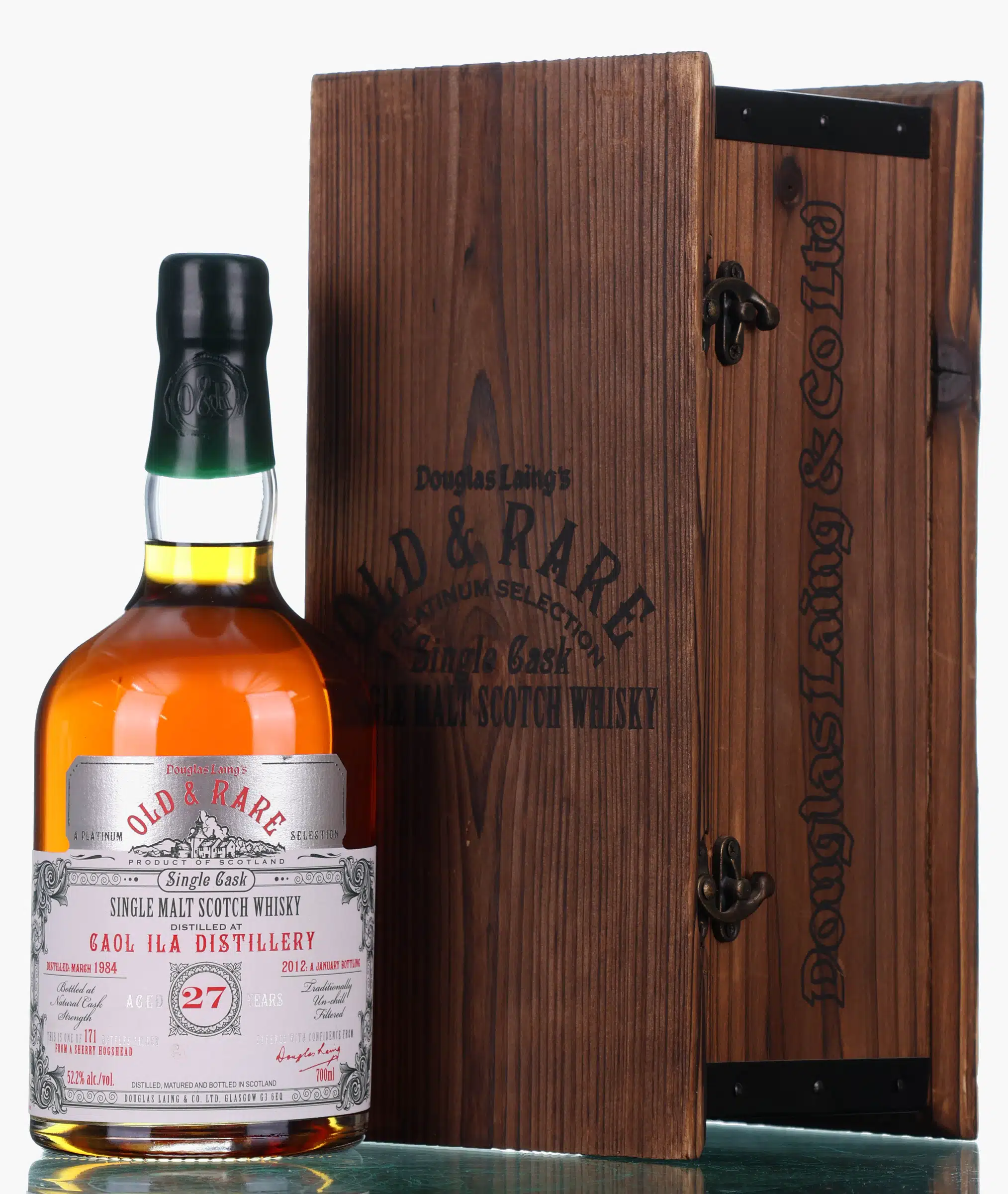 Caol Ila Old & Rare Platinum Selection 27 Year Old, Sherry Cask, Cask No. DL8444, 1984, Douglas Laing, 52.2% whisky bottle
