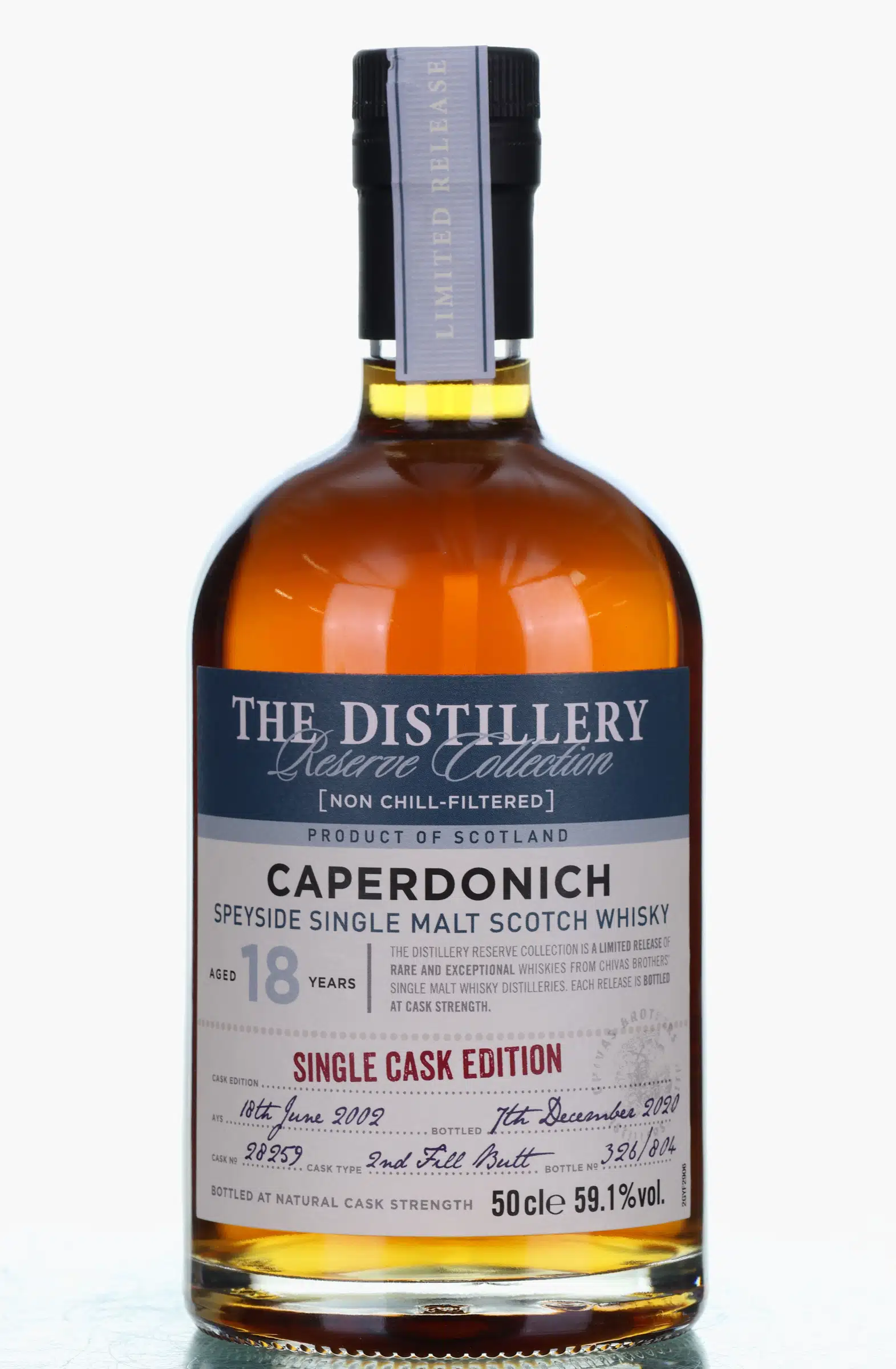 Caperdonich Distillery Reserve Collection 18 Year Old, Butt Cask, Cask #1970, 2020, 59.1% whisky bottle