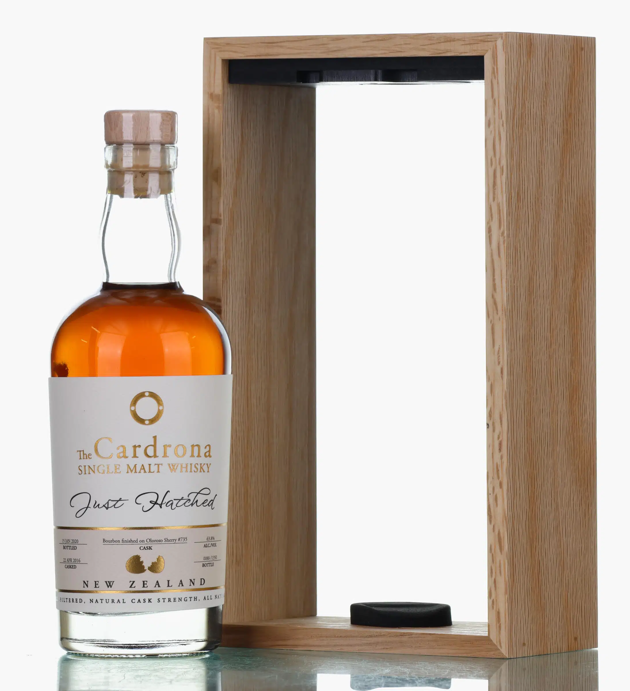 Cardrona Just Hatched 3 Year Old, Bourbon & Oloroso Sherry Cask, Cask #735, Dramfest 2020 Release, 2020, 63.8% whisky bottle