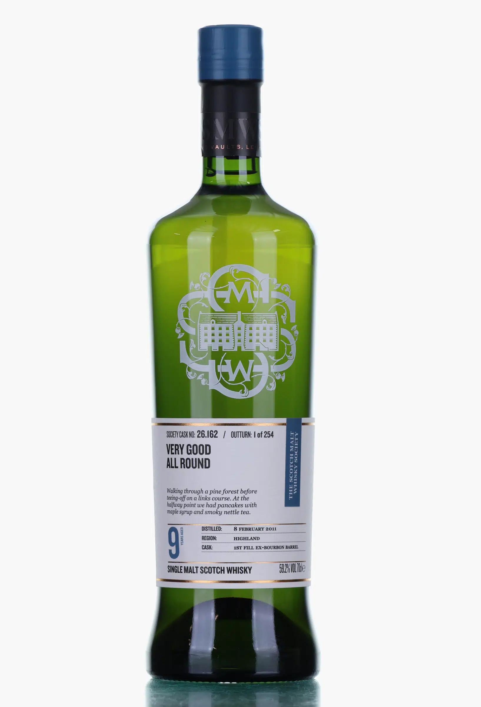 Clynelish Very Good All Round 9 Year Old, First Fill Ex-Bourbon Cask, Cask #162, 2011, Scotch Malt Whisky Society, 59.2% whisky bottle