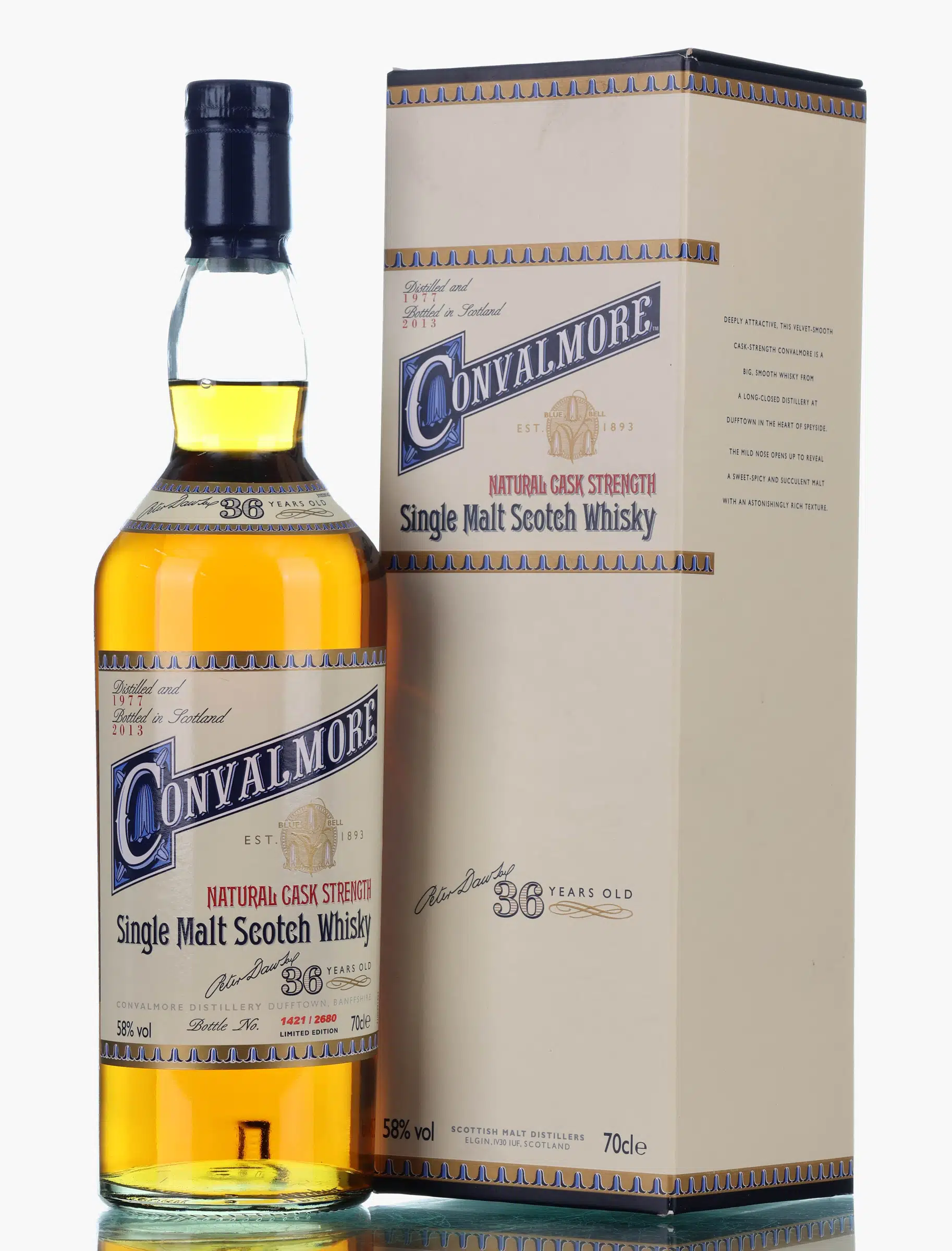 Convalmore Natural Cask Strength 36 Year Old, European Oak Refill Cask, 2013, 58% whisky bottle