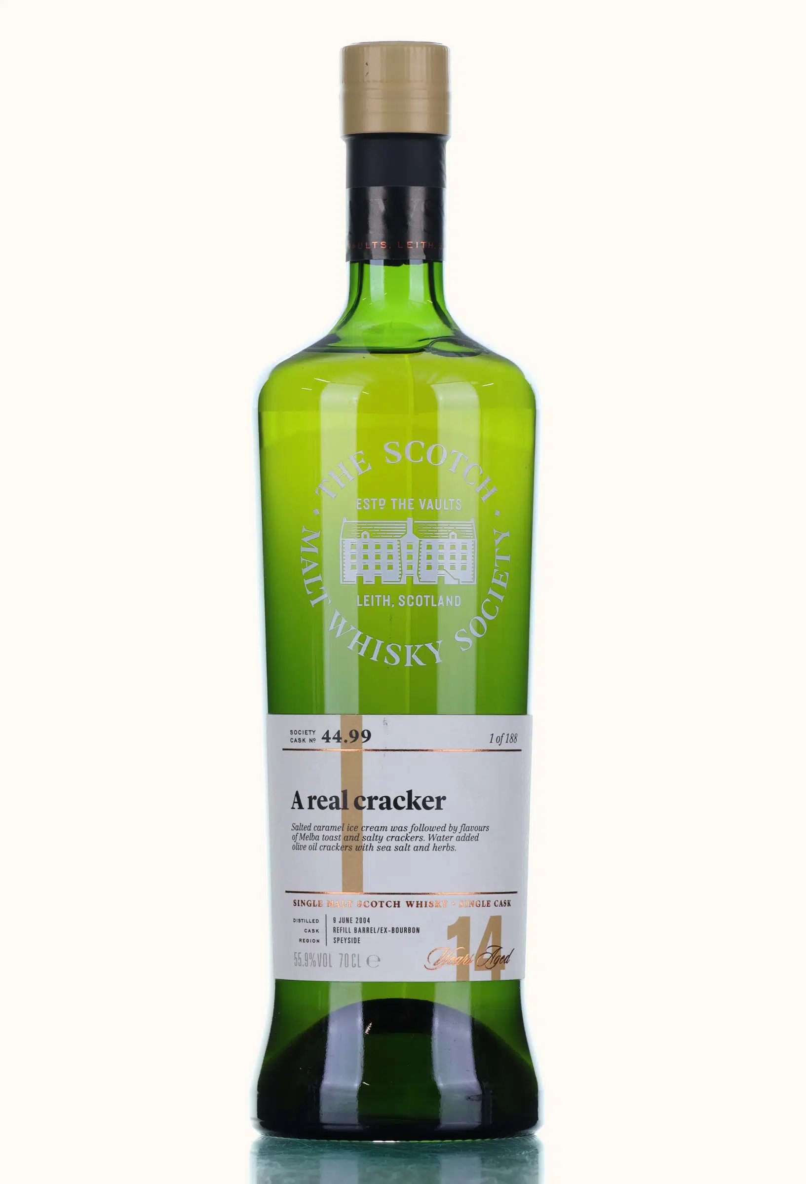 Craigellachie A Real Cracker 14 Year Old, Ex-Bourbon Cask, Cask #44.99, 2004, The Scotch Malt Whisky Society, 55.9% whisky bottle