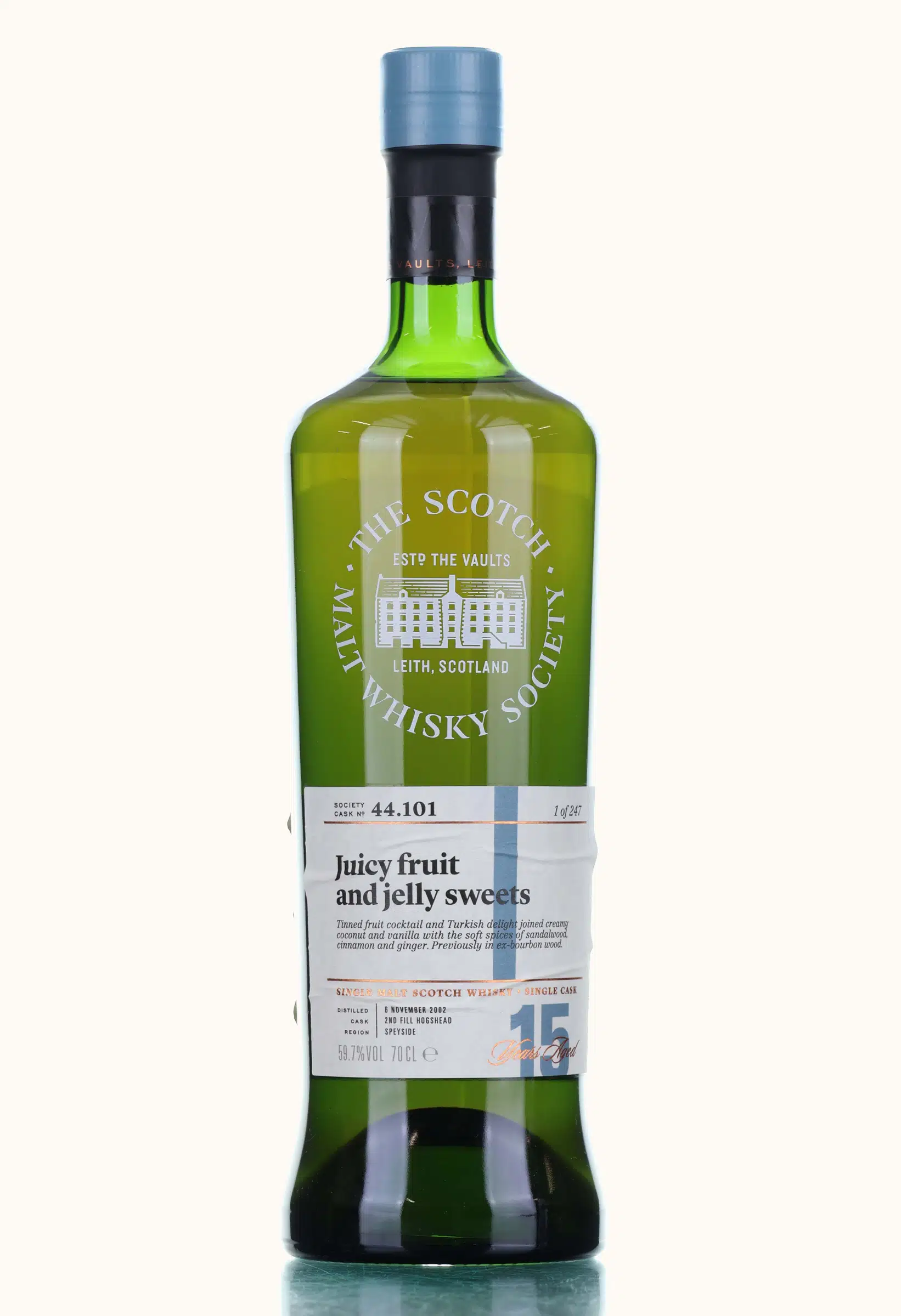 Craigellachie Juicy fruit & jelly sweets 15 Year Old, Ex-Bourbon Hogshead Cask, Cask #44.101, 2002, The Scotch Malt Whisky Society, 59.7% whisky bottle