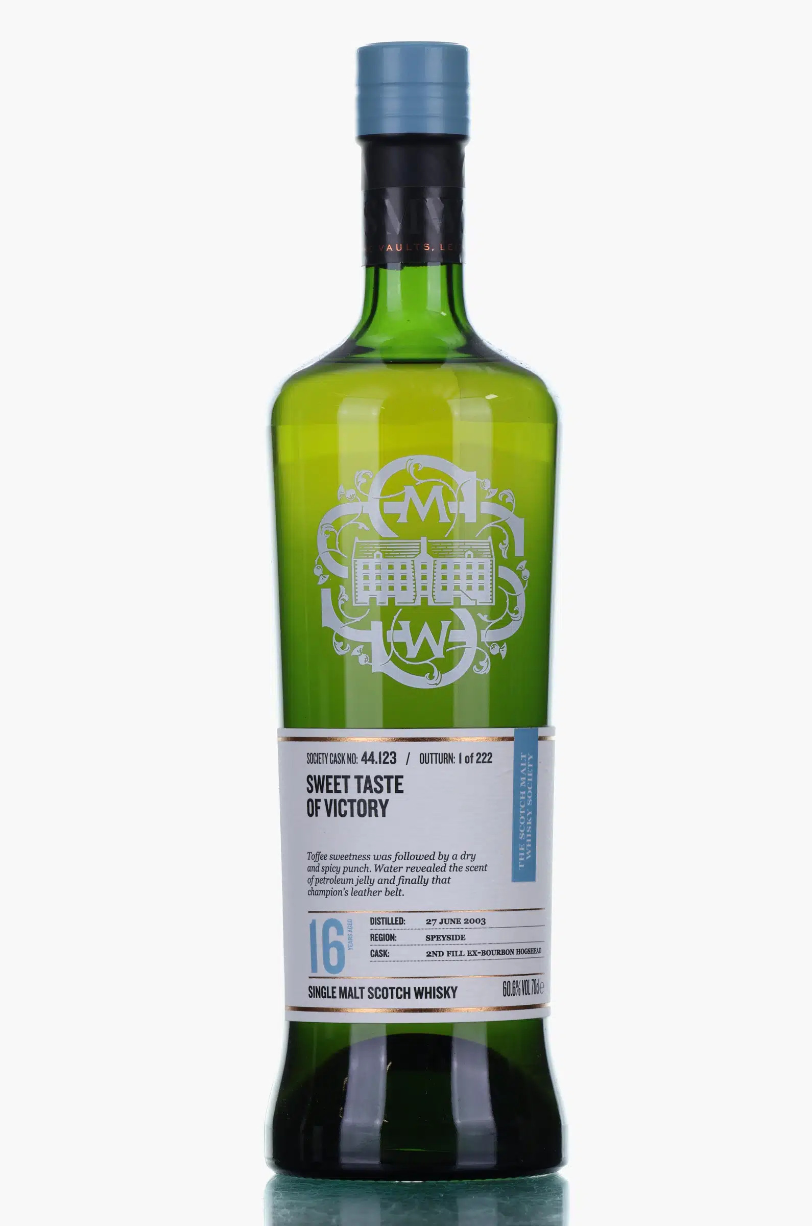 Craigellachie Sweet Taste Of Victory 16 Year Old, Ex-Bourbon Cask, Cask #44.123, 2003, The Scotch Malt Whisky Society, 60.6% whisky bottle