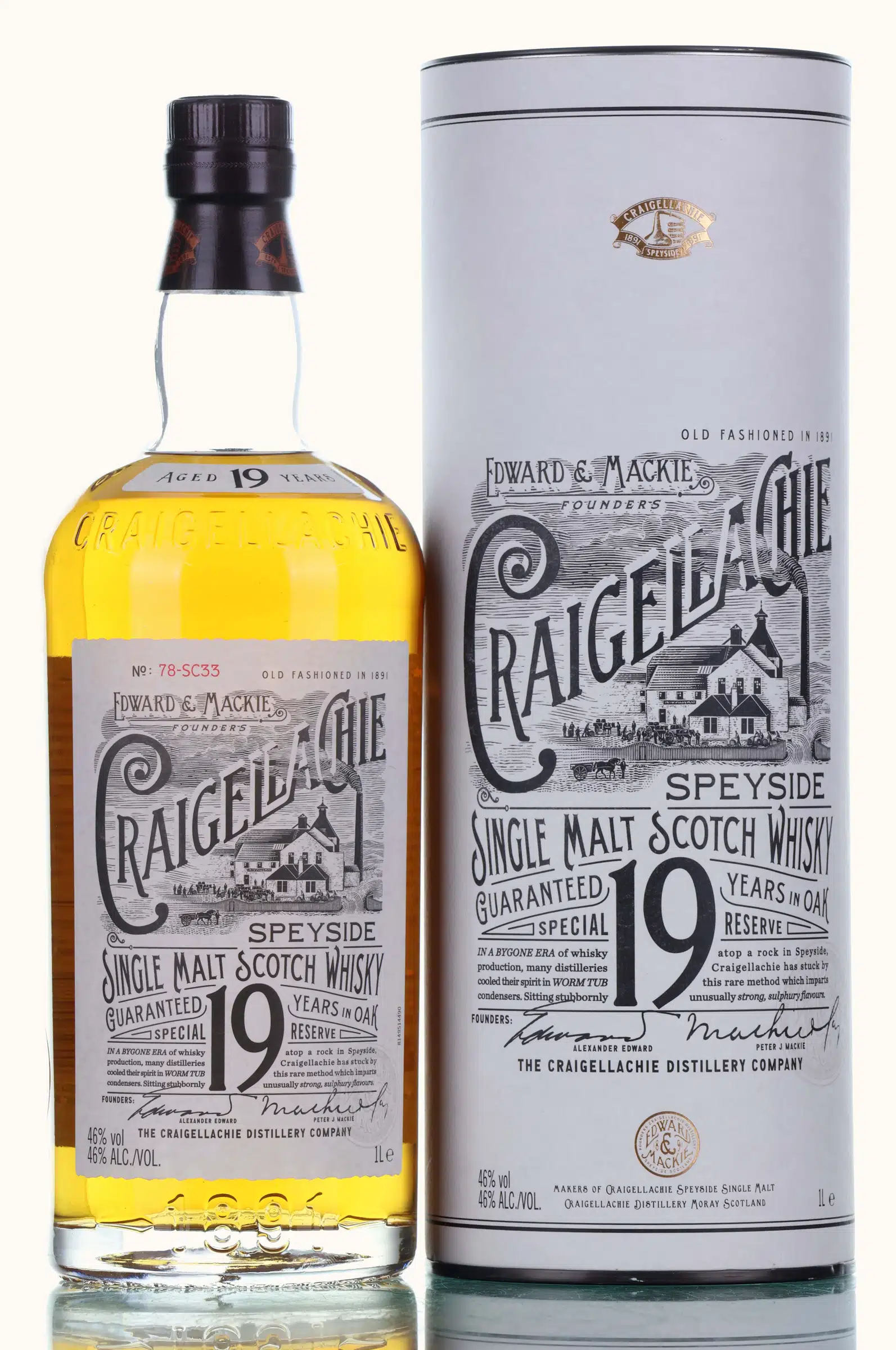 Craigellachie 19 Years Old Special Reserve, Bourbon & Sherry Cask, No. 78-SC33, 46% whisky bottle