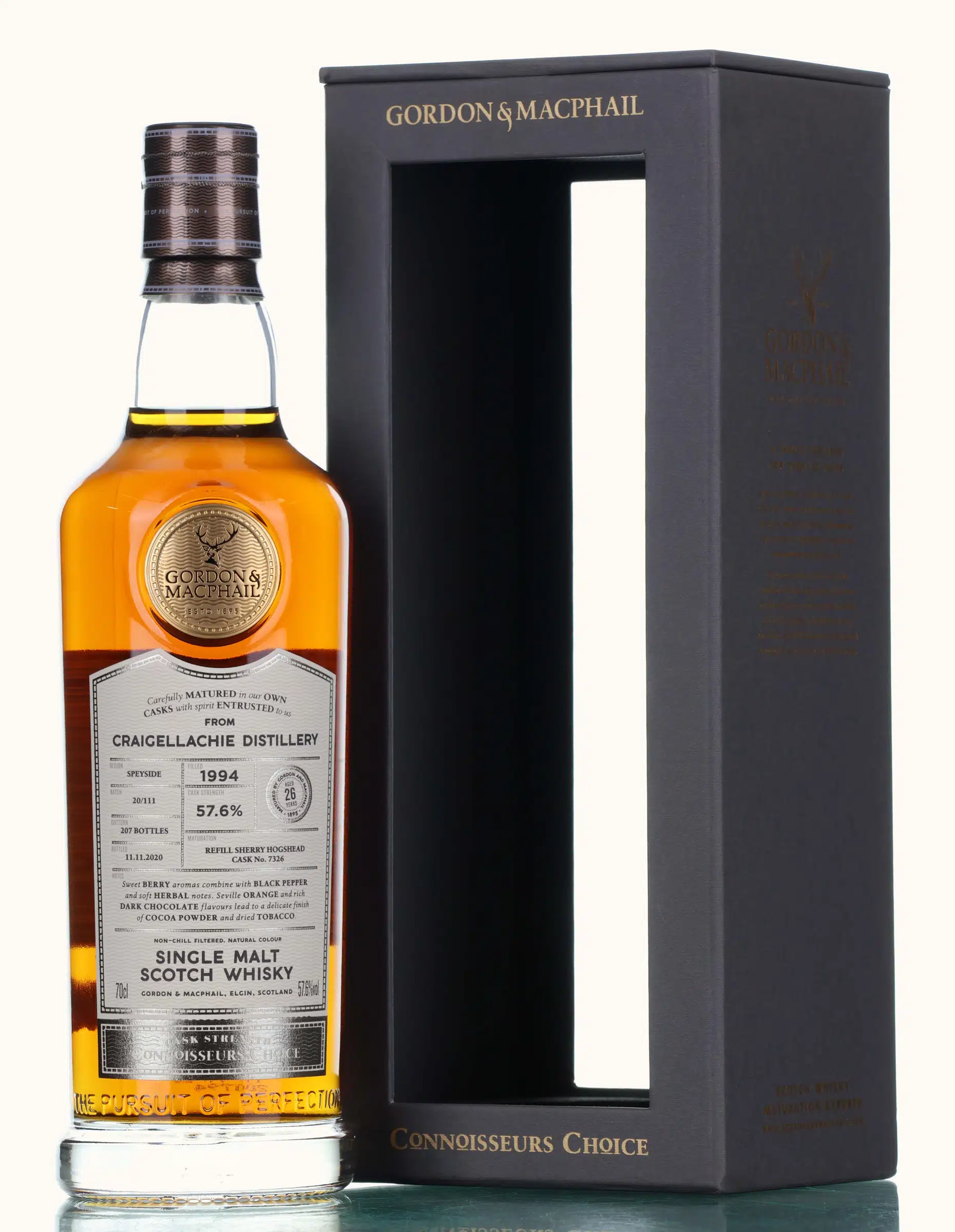 Craigellachie 1994 Connoisseurs Choice 26 Year Old, Sherry Cask, Cask #7326, 1994, Gordon & MacPhail, 57.6% whisky bottle
