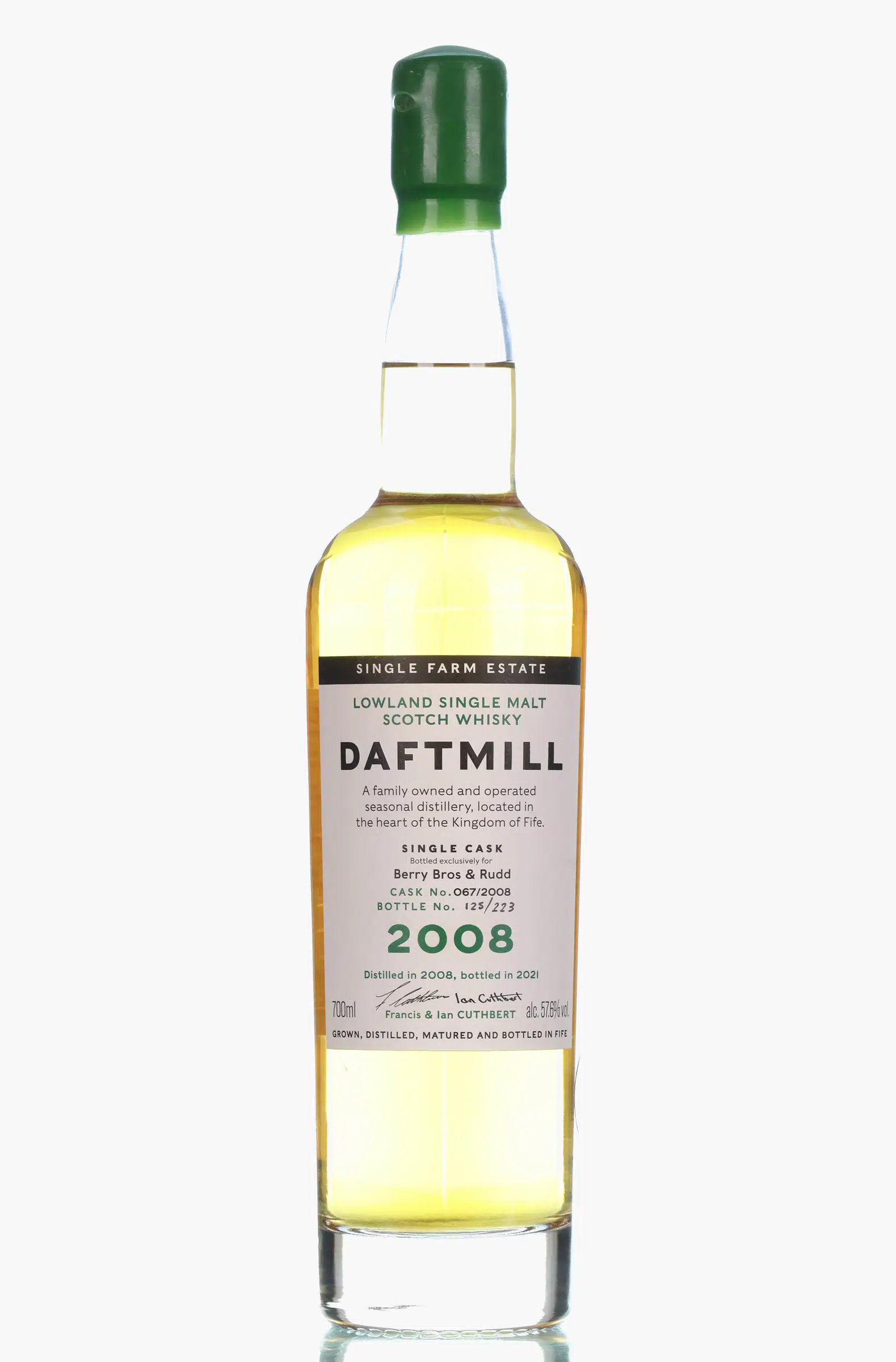 Daftmill 13 Year Old, Bourbon Cask, Cask #067/2008, 2008, Berry Bros & Rudd, 57.6% whisky bottle