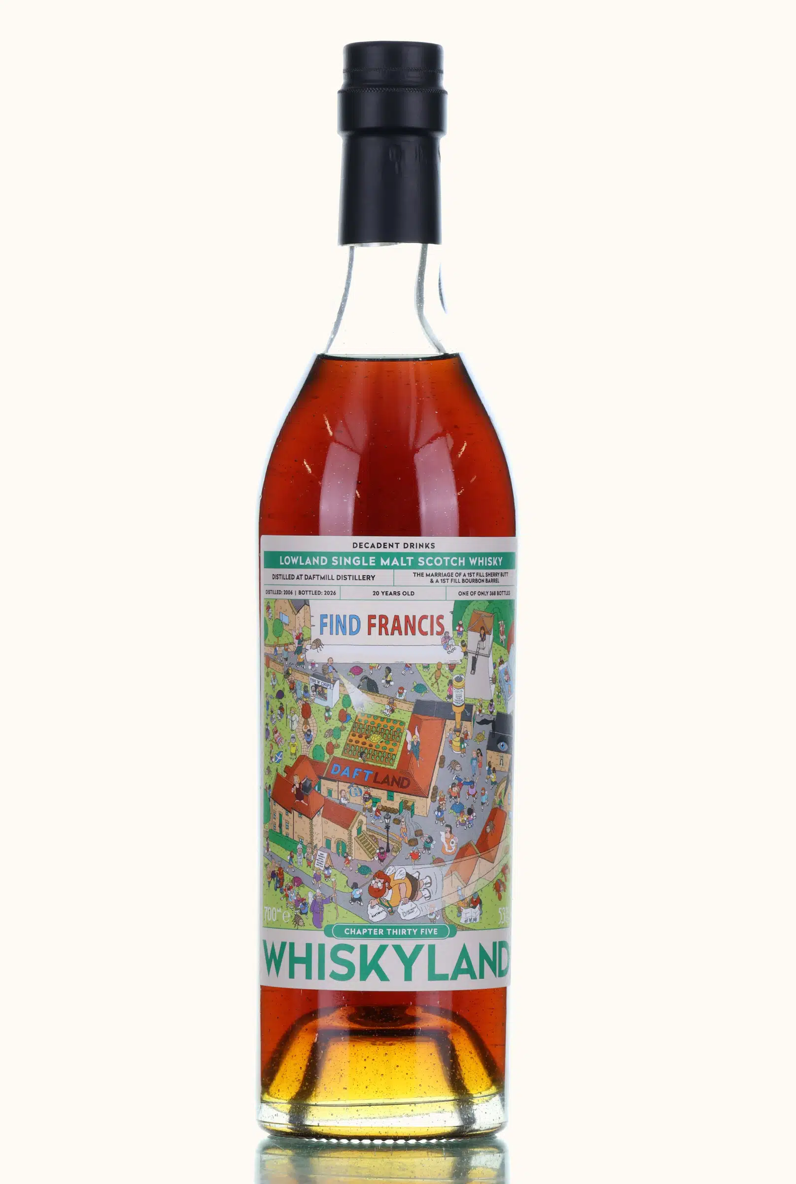 Daftmill Whiskyland Chapter 35 20 Year Old, Bourbon & Sherry Cask, 2006, Decadent Drinks, 53% whisky bottle