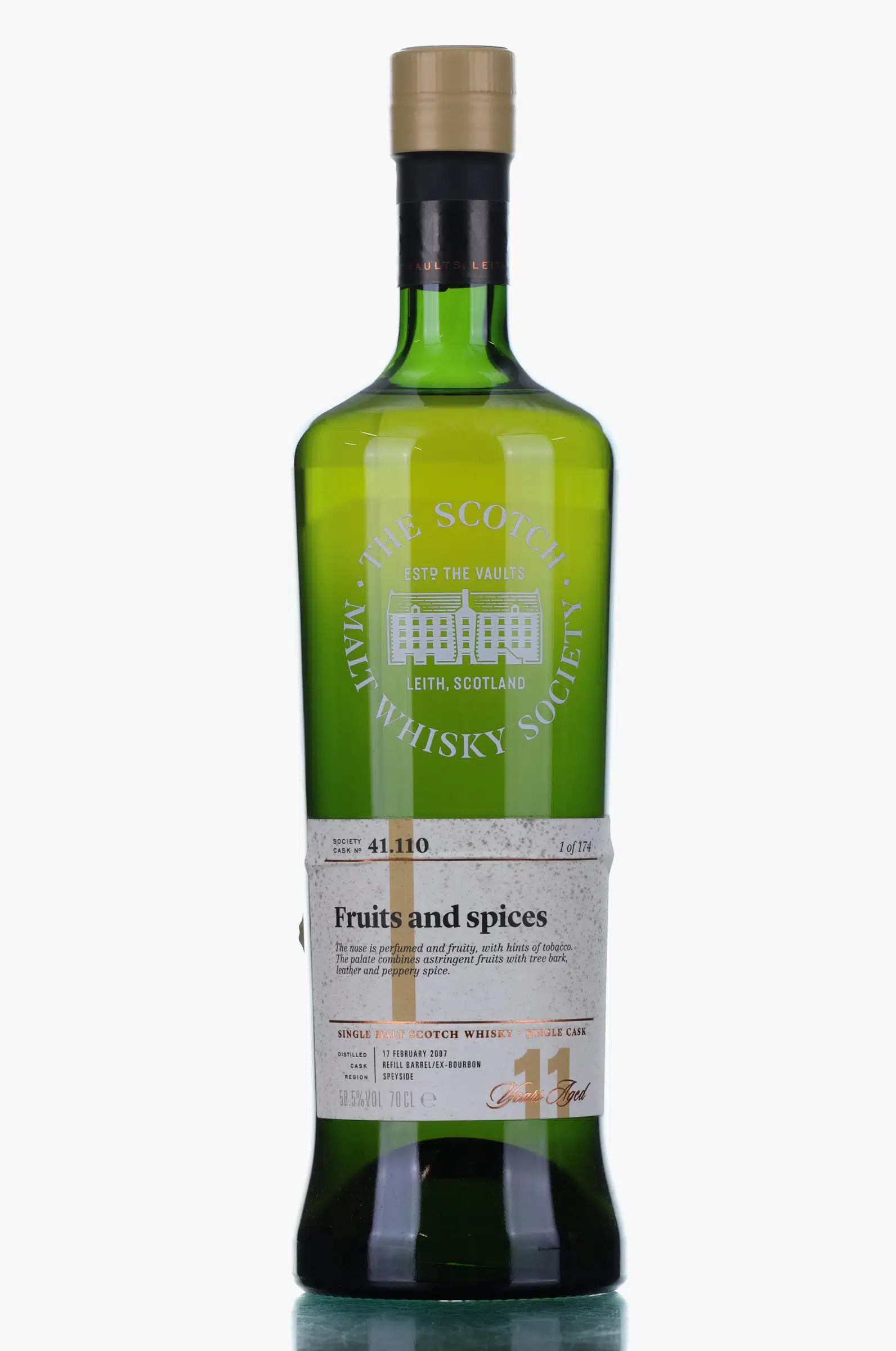 Dailuaine Fruits & Spices 11 Year Old, Bourbon Cask, Cask #41.110, 2007, The Scotch Malt Whisky Society, 58.5%