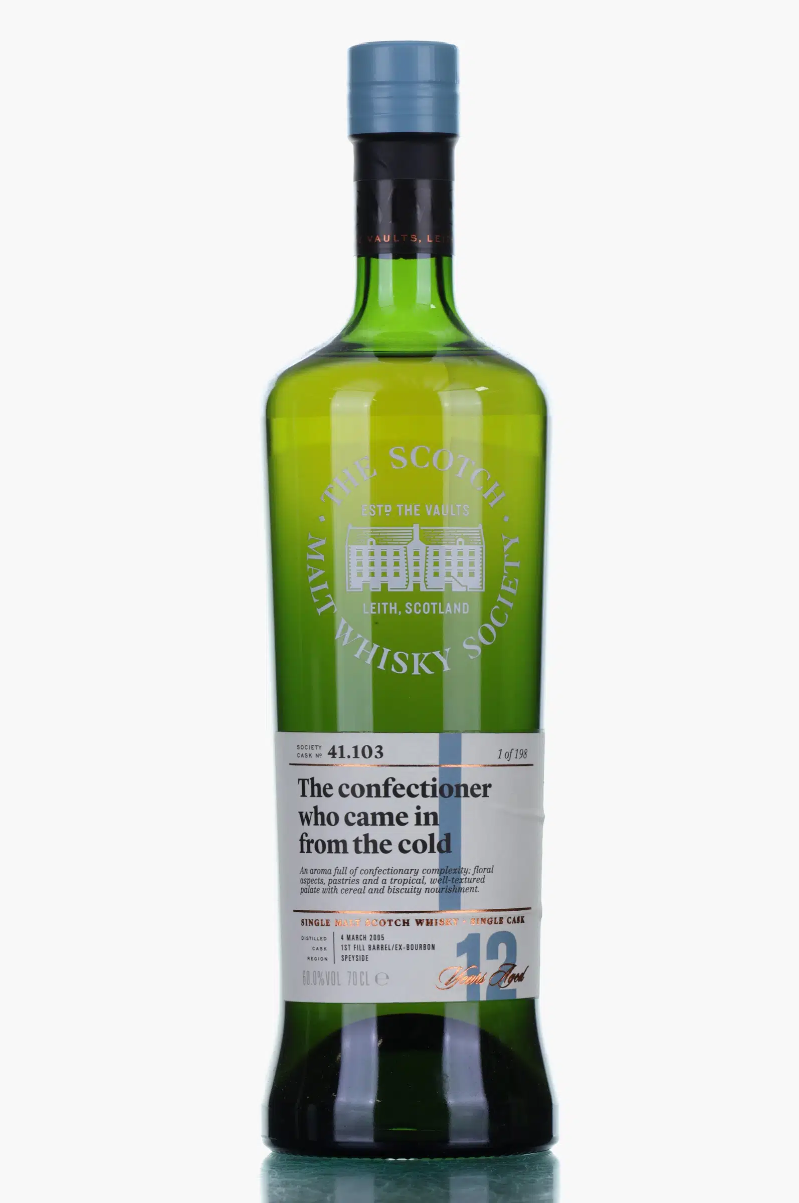 Dailuaine The Confectioner Who Came In From The Cold 12 Year Old, Bourbon Cask, Cask #41.103, 2005, The Scotch Malt Whisky Society, 60% whisky bottle
