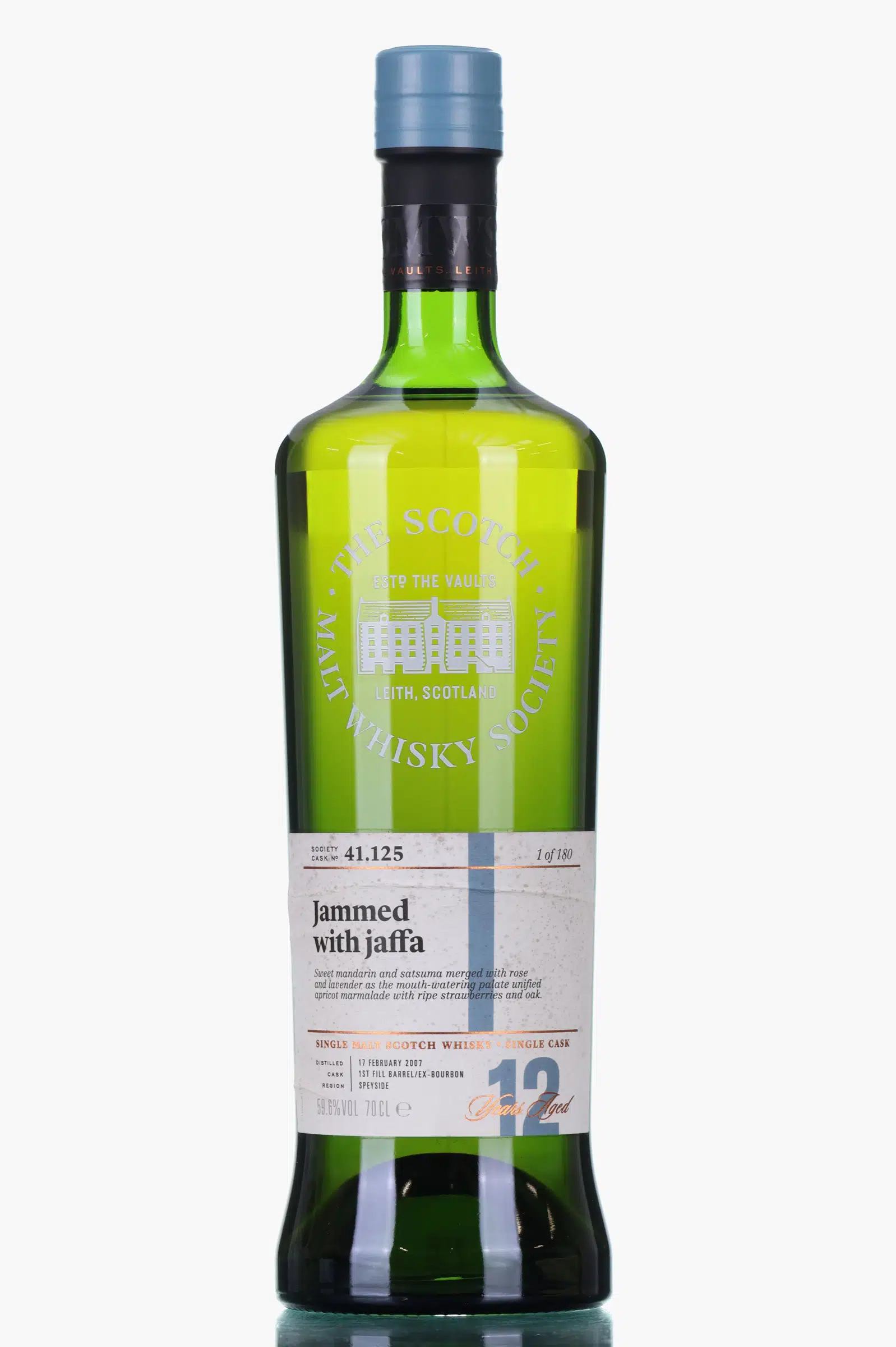 Dailuaine Jammed with Jaffa 12 Year Old, Bourbon Cask, Cask #41.125, 2007, The Scotch Malt Whisky Society, 59.6% whisky bottle