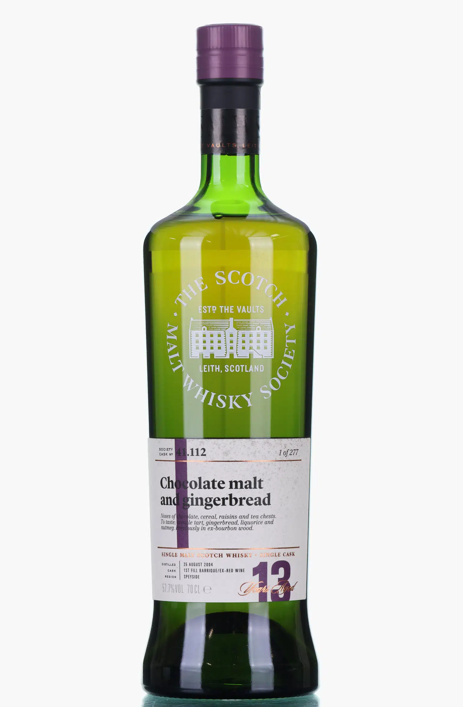 Dailuaine 13 Year Old, Red Wine Cask, Cask #41.112, 2004, The Scotch Malt Whisky Society, 57.7% whisky bottle
