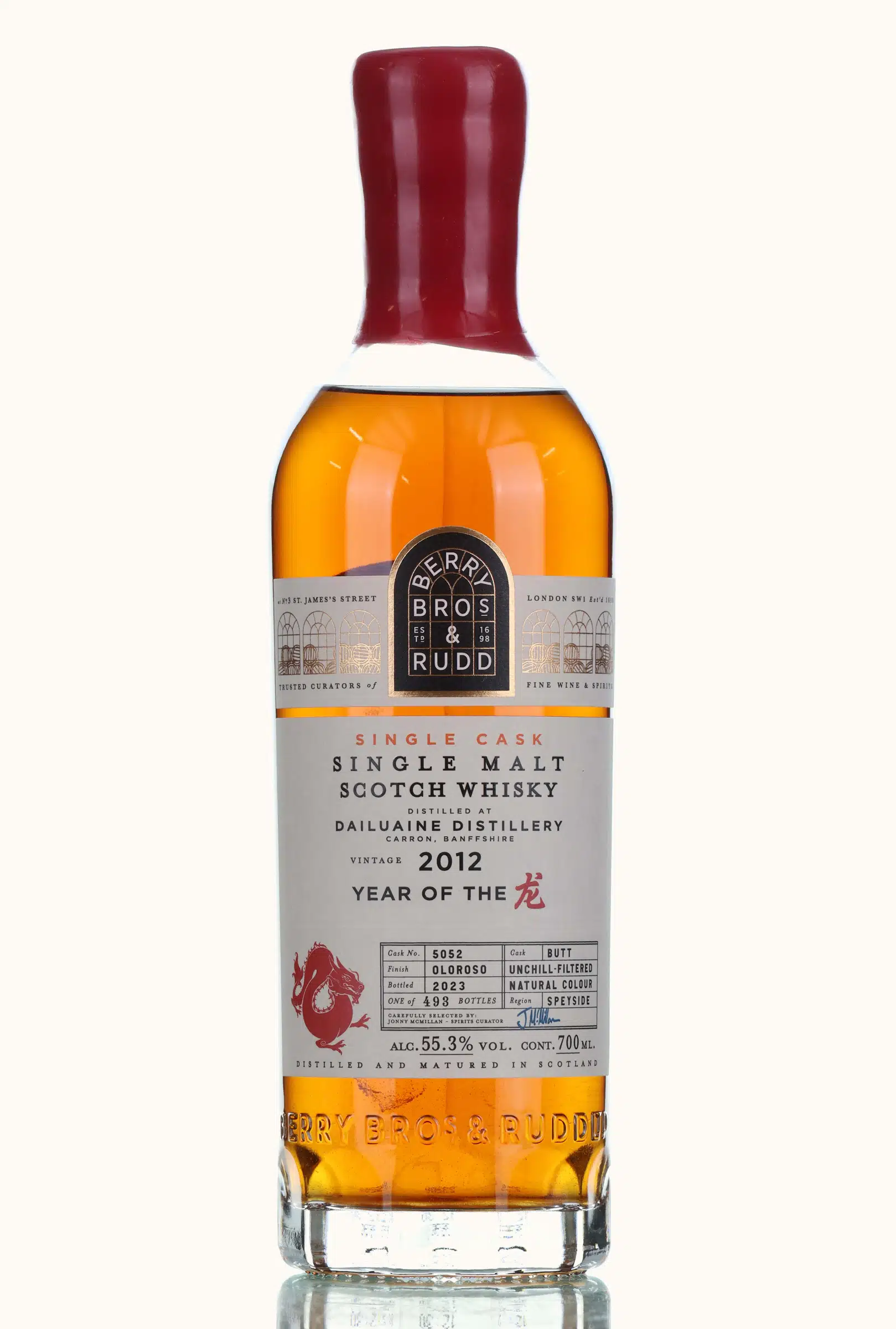 Dailuaine Year of the Dragon 11 Year Old, Oloroso Cask, Cask #5052, 2012, Berry Bros. & Rudd, 55.3% whisky bottle