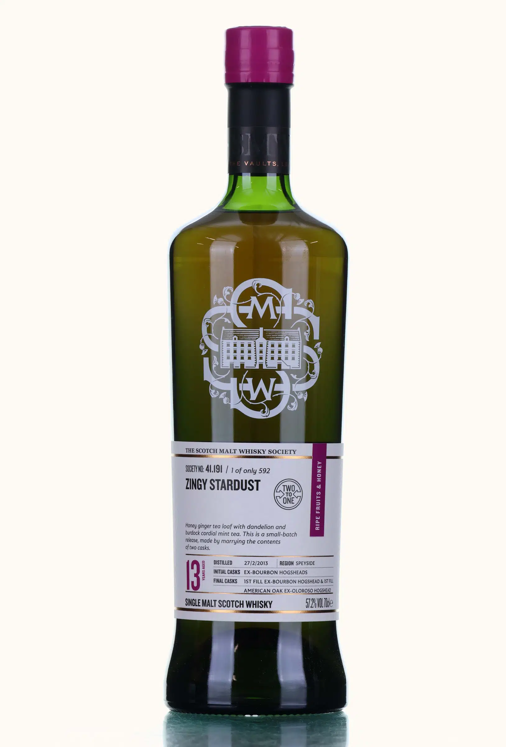 Dailuaine Zingy Stardust 13 Year Old, Bourbon & Sherry Cask, Cask #41.191, 2013, The Scotch Malt Whisky Society, 57.2% whisky bottle