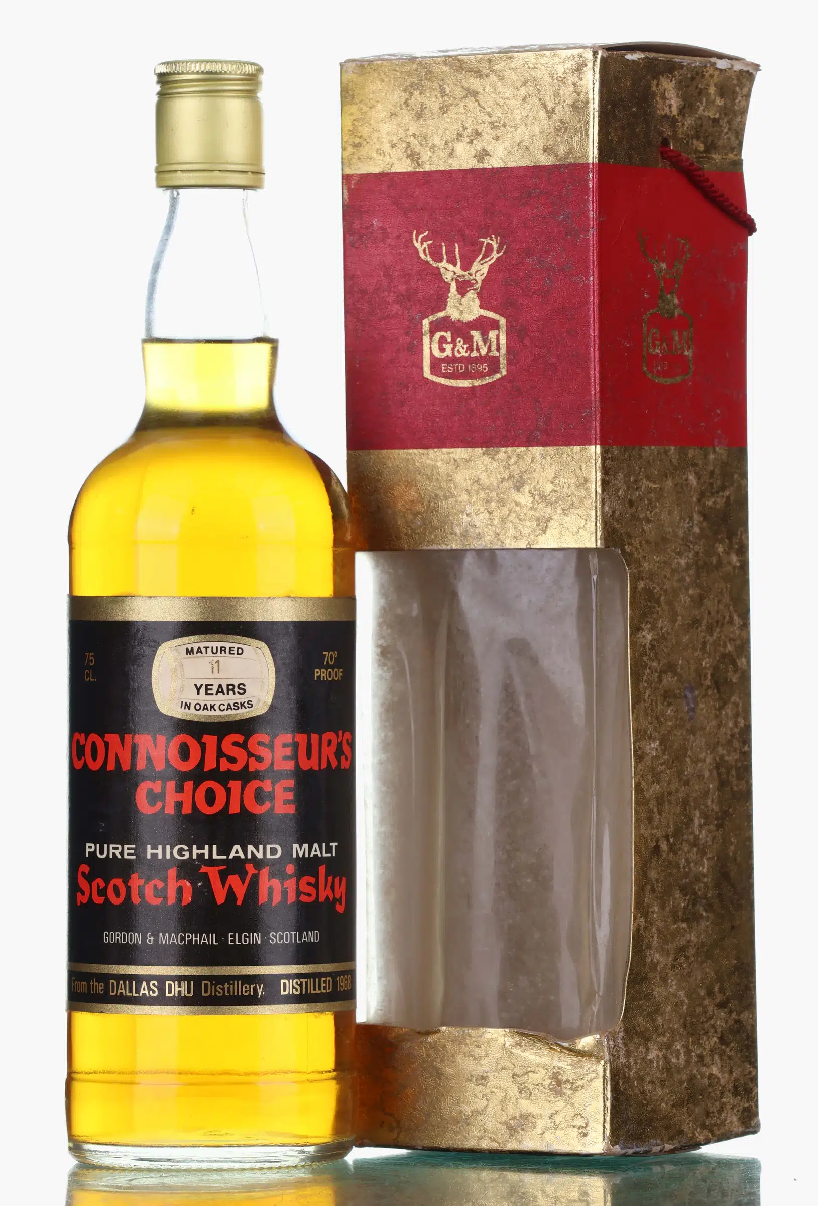 Dallas Dhu Connoisseurs Choice 11 Year Old, Oak Cask, 1968, Gordon & MacPhail, 40% whisky bottle