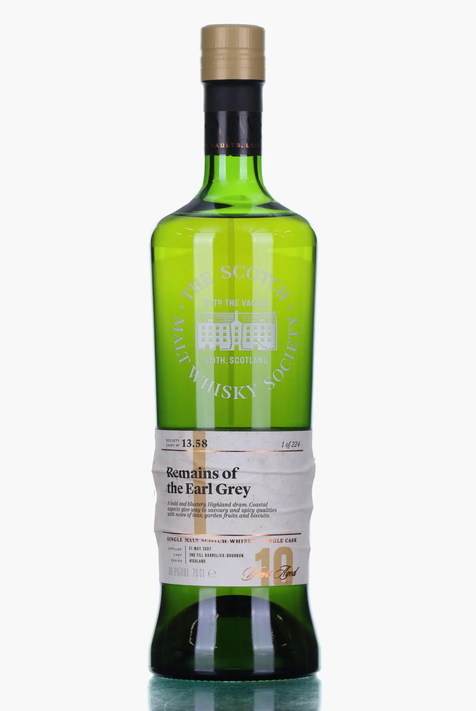 Dalmore Remains of the Earl Grey 10 Year Old, Bourbon Cask, Cask #13.58, 2007, The Scotch Malt Whisky Society, 60.6% whisky bottle