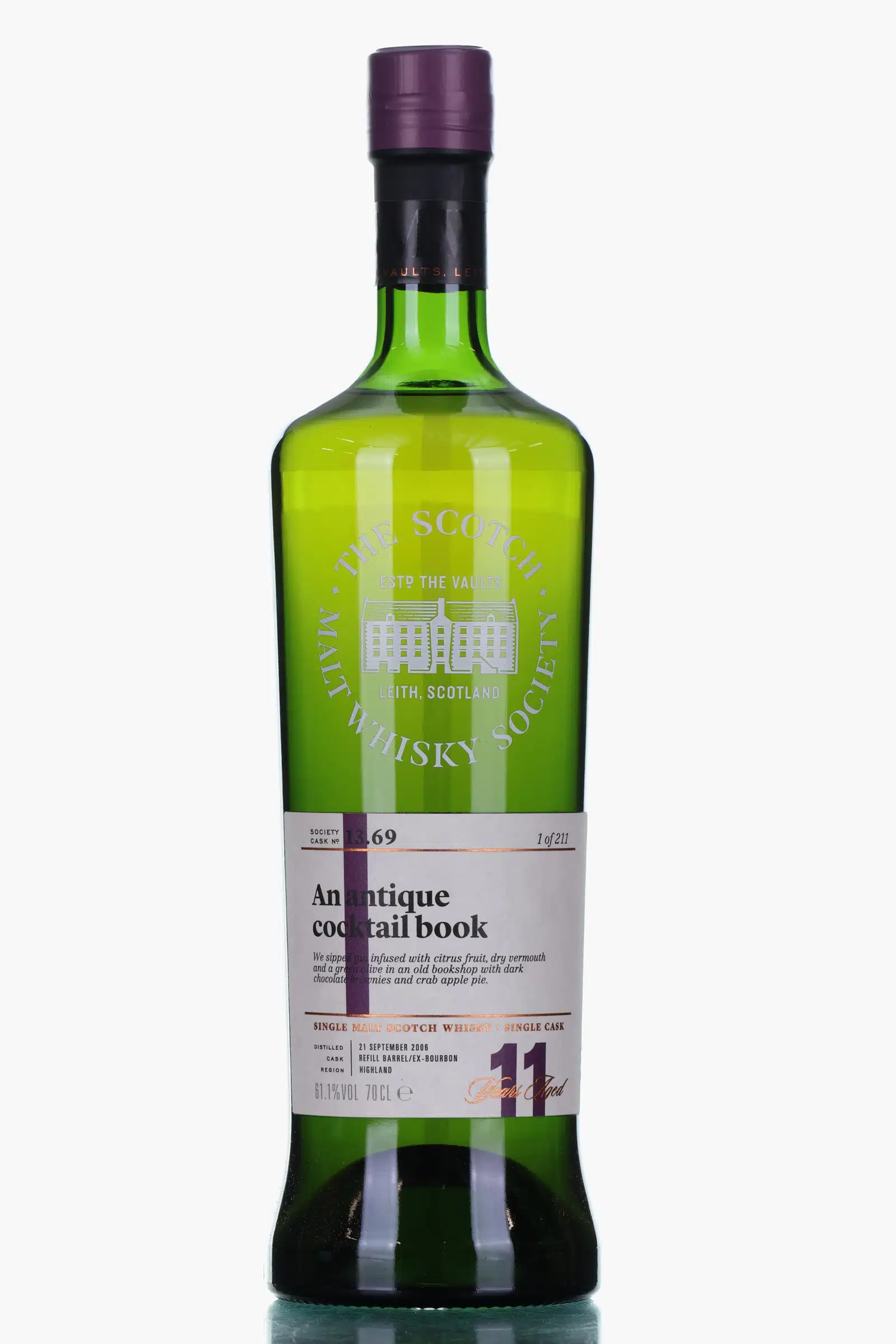 Dalmore An Antique Cocktail Book 11 Year Old, Bourbon Cask, Cask #13.69, 2006, Scotch Malt Whisky Society, 61.1% whisky bottle