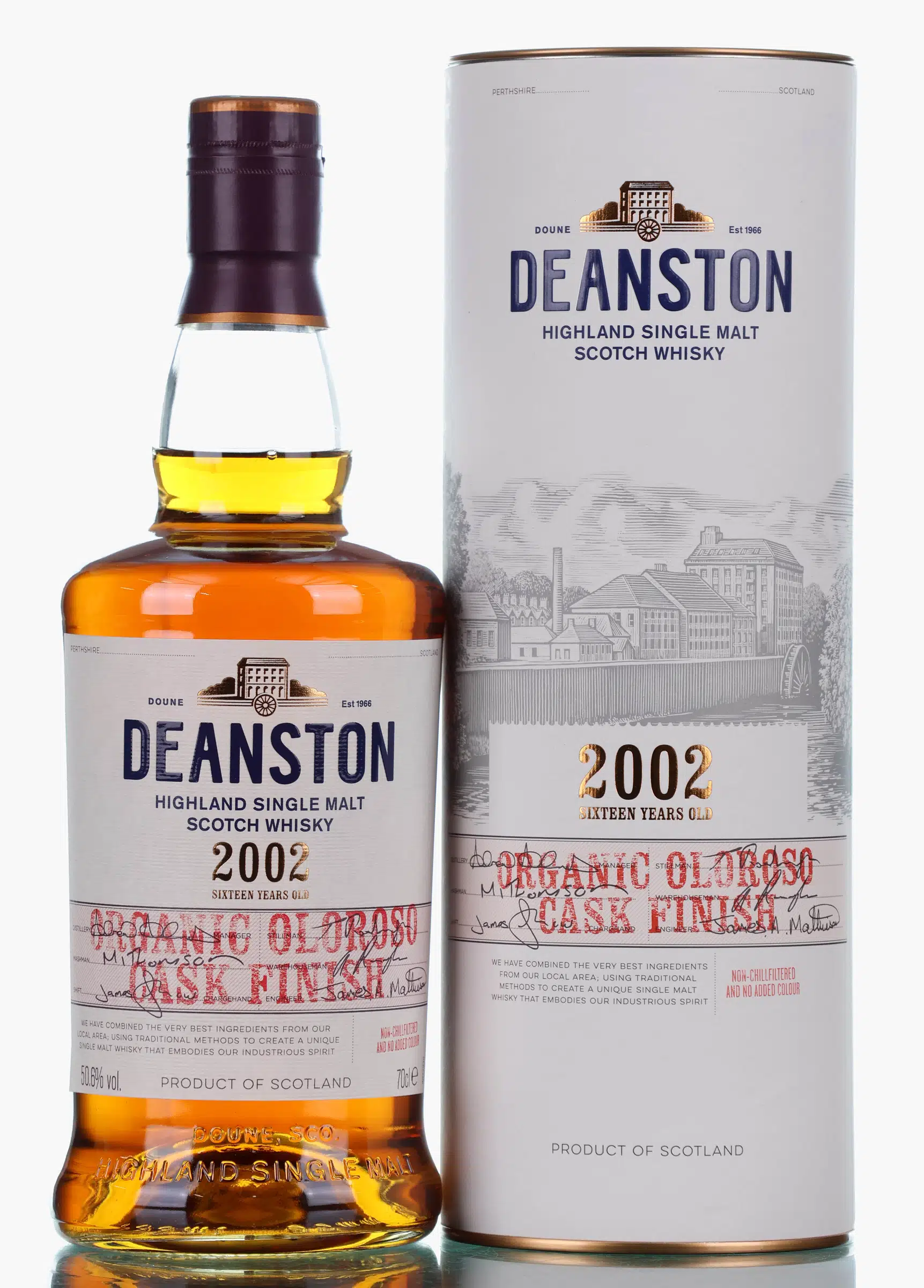 Deanston 2002 Organic Oloroso Finish 16 Year Old, Bourbon & Oloroso Sherry Cask, 2019, 50.6% whisky bottle