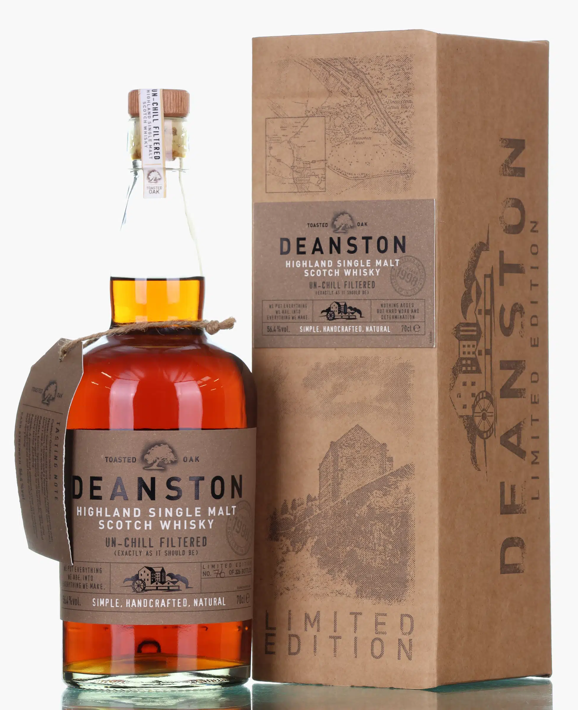 Deanston Toasted Oak, Re-Charred Bourbon Cask, 2012, 56.4% whisky bottle