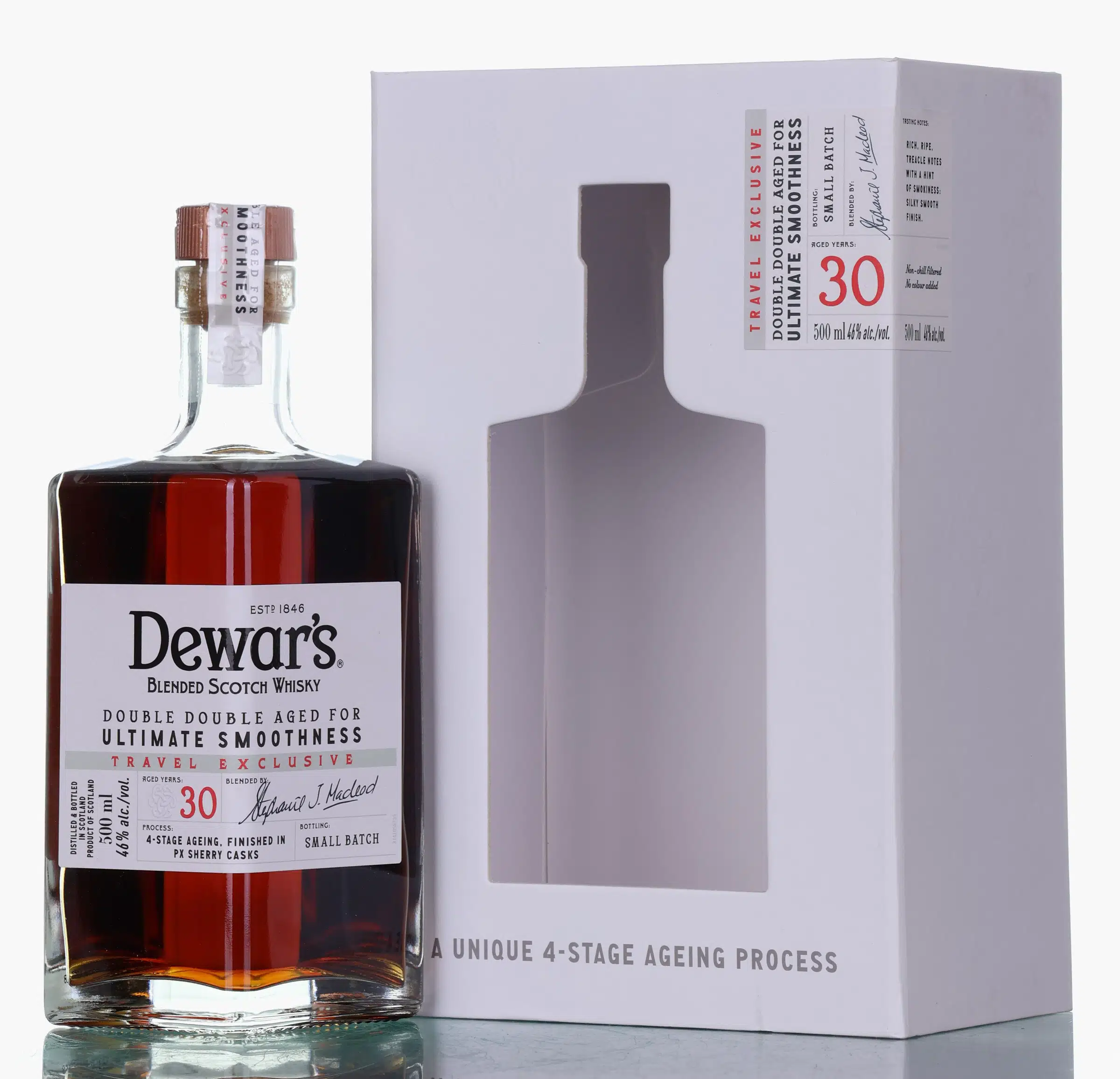 Dewar's Double Double Aged 30 Year Old, Sherry Cask, 46% whisky bottle