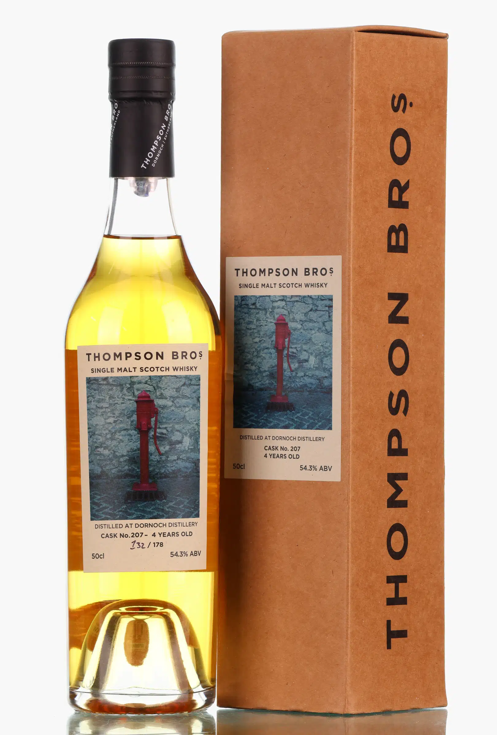 Dornoch Dornoch Castle Exclusive 4 Year Old, ex-Koval 4 Grain Cask, Cask #207, 2020, Thompson Bros, 54.3% whisky bottle