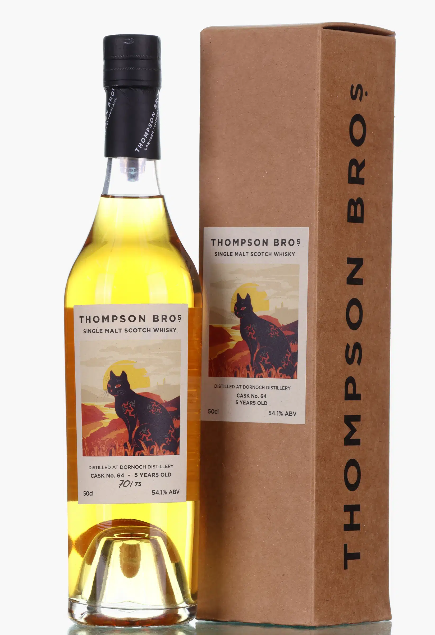 Dornoch 5 Year Old, Bourbon Cask, Cask #64, 2018, Thompson Bros, 54.1% whisky bottle