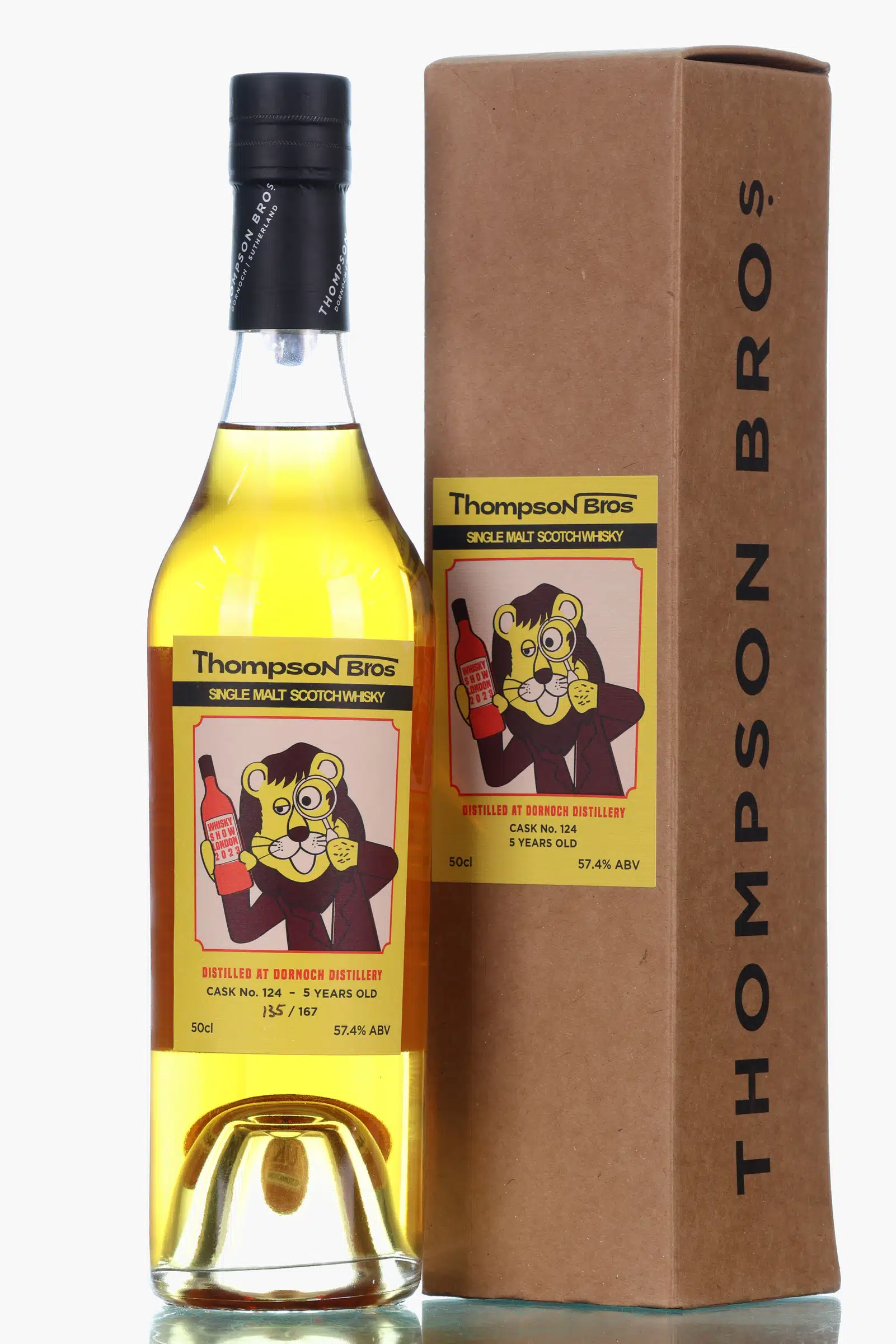 Dornoch 2018 Thompson Bros 5 Year Old, Refill Bourbon Cask, Cask #124, 2018, Thompson Bros, 57.4% whisky bottle