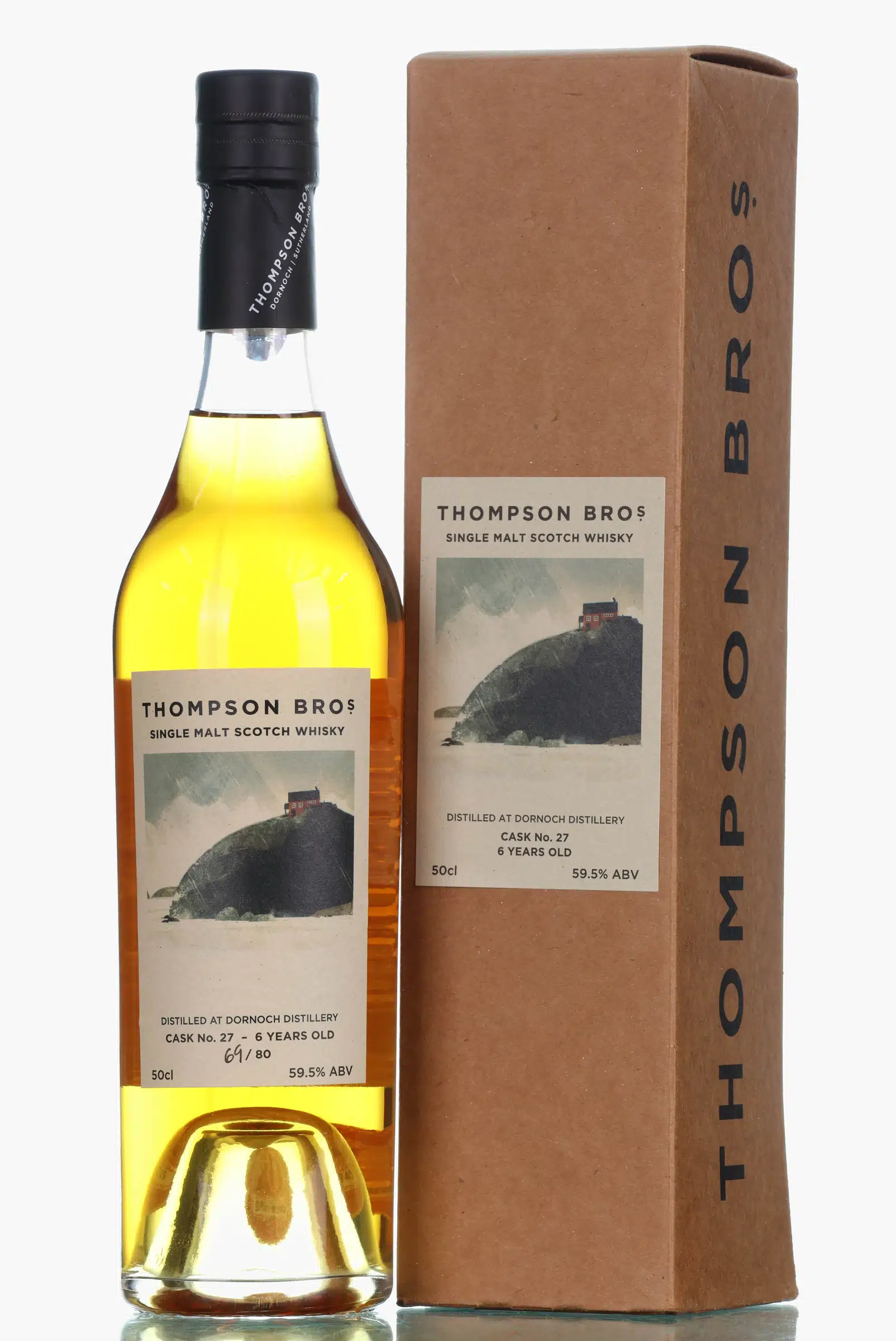 Dornoch 6 Year Old, Bourbon Octave Cask, Cask #27, 2017, Thompson Bros, 59.5% whisky bottle