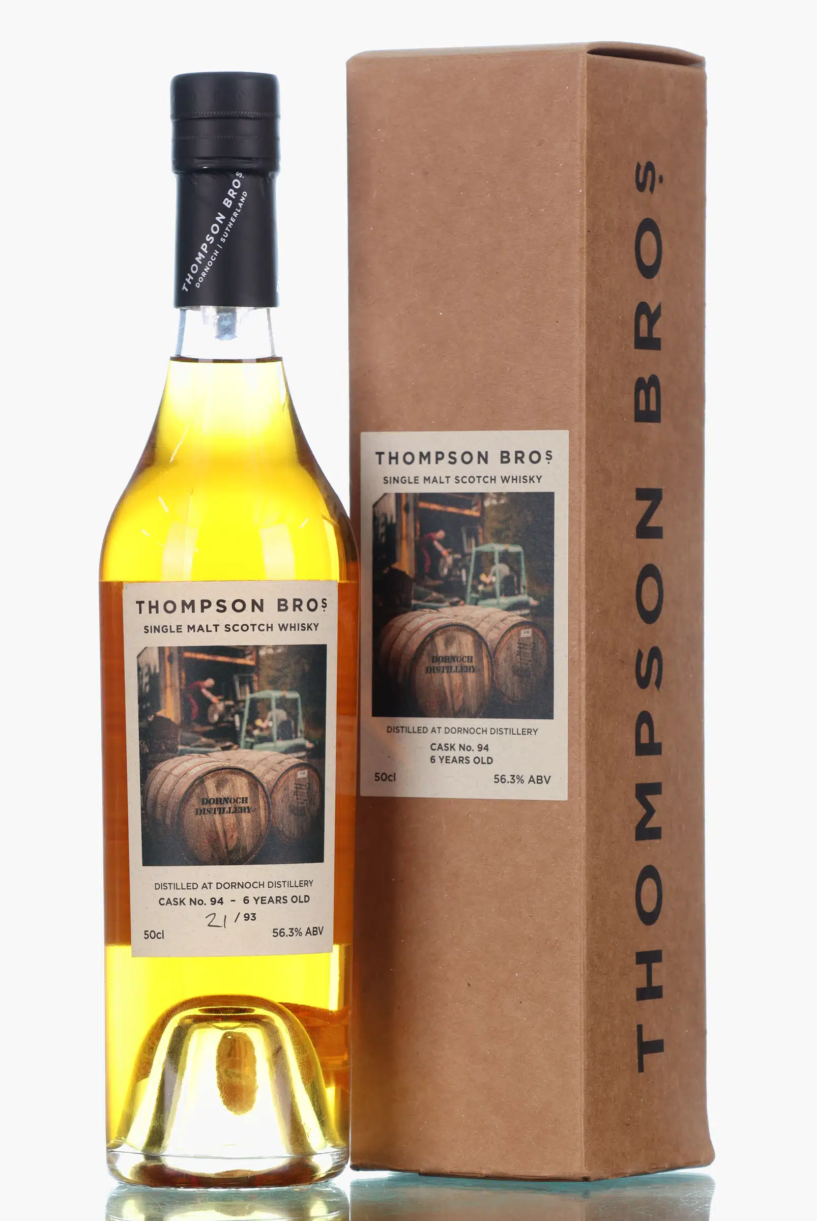 Dornoch 6 Year Old, Bourbon Octave Cask, Cask #94, 2018, Thompson Bros, 56.3% whisky bottle