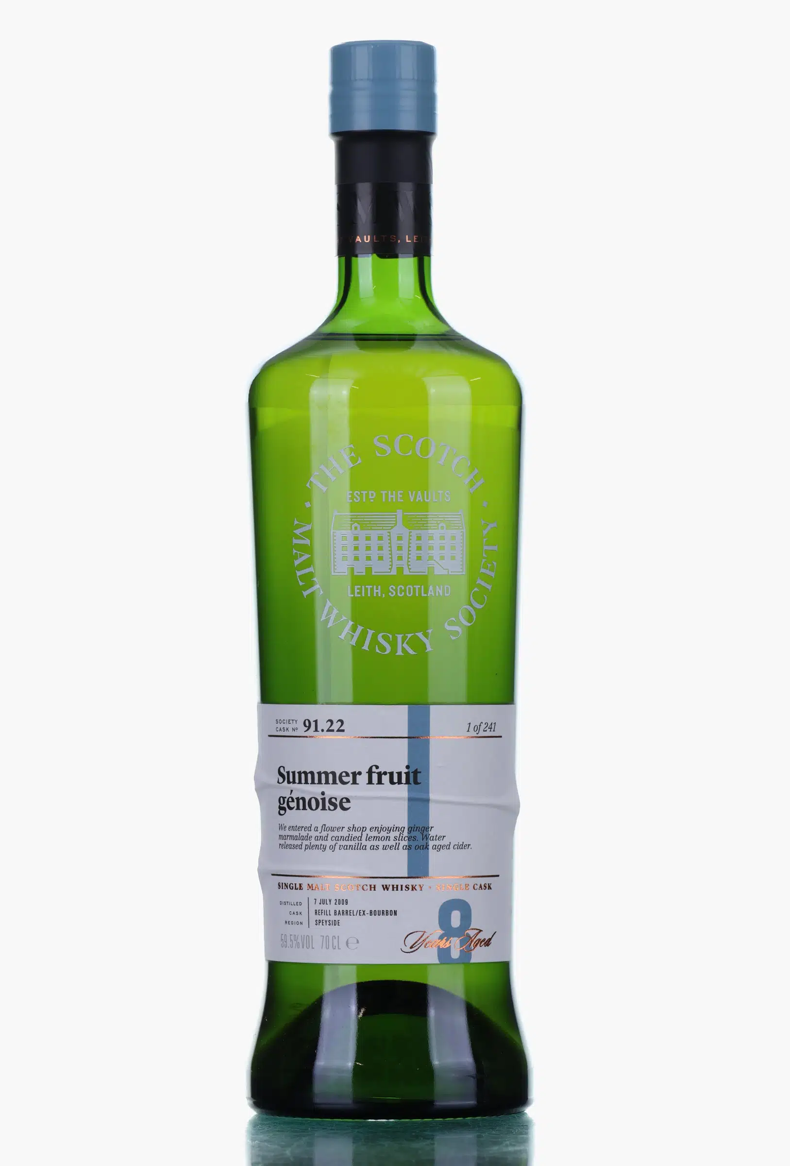 Dufftown Summer Fruit Genoise 8 Year Old, Bourbon Cask, Cask #91.22, 2009, The Scotch Malt Whisky Society, 59.5%