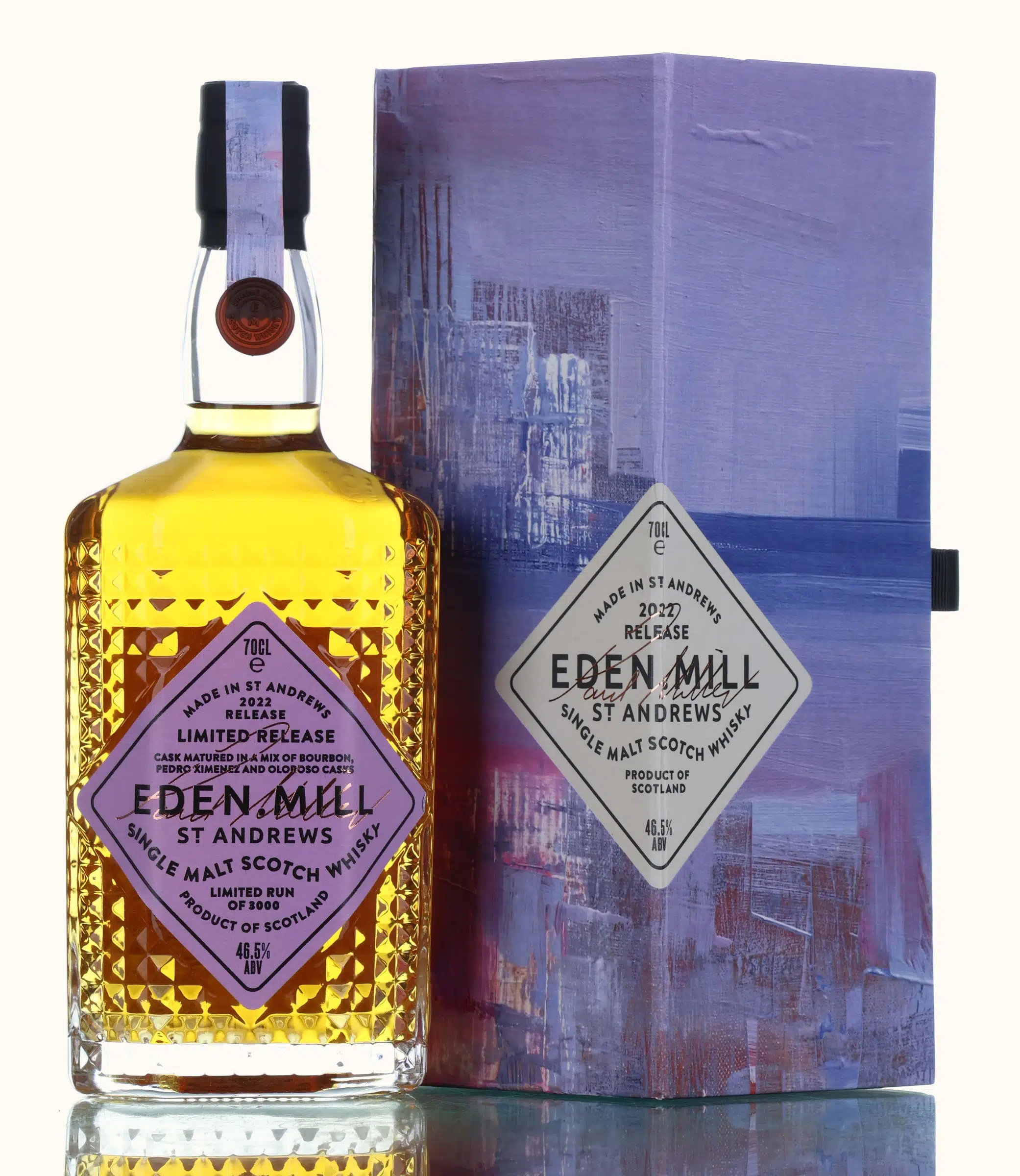 Eden Mill Art of St Andrews Collection 2022 Release, Bourbon, Pedro Ximénez & Oloroso Cask, 2022, 46.5% whisky bottle