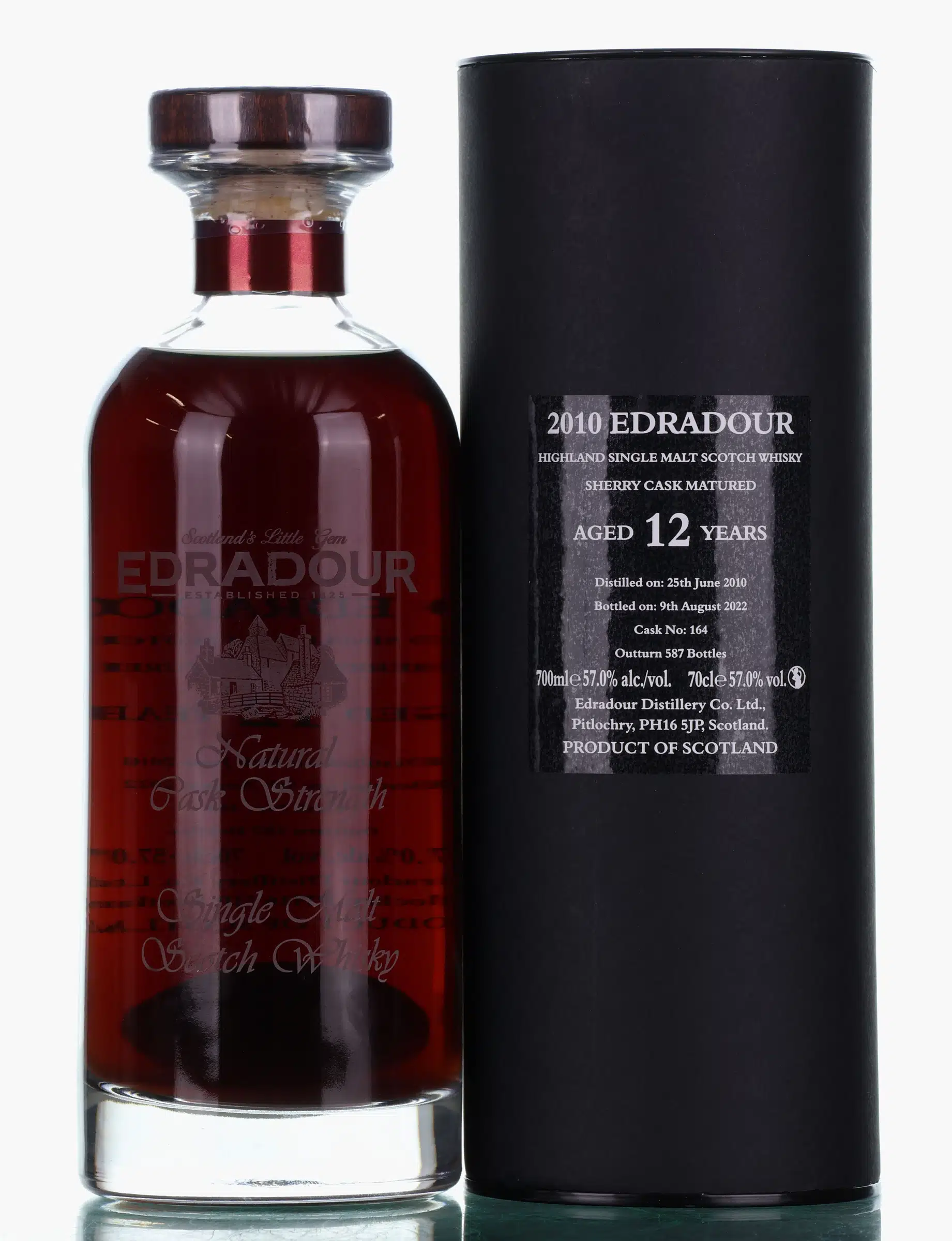 Edradour 12 Year Old, Sherry Cask, Cask #164, 2022, 57% whisky bottle