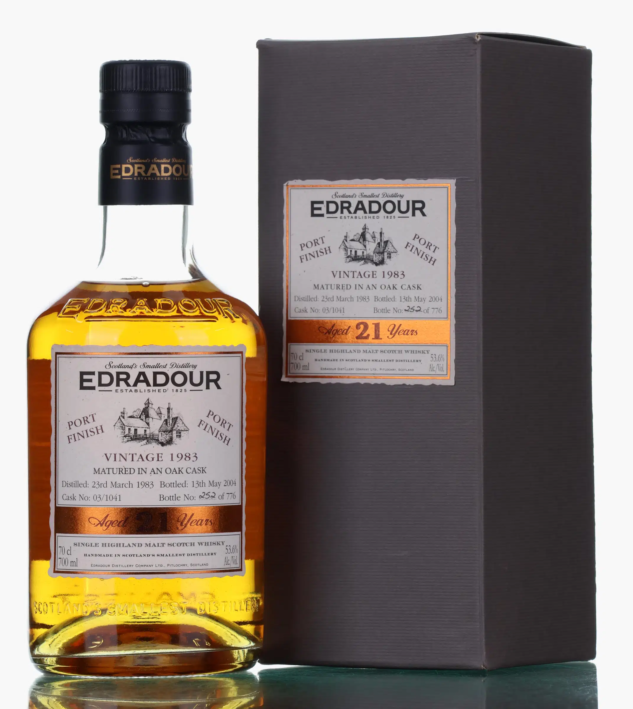 Edradour Port Finish 21 Year Old, Port Cask, Cask #03/1041, 2004, 53.6%