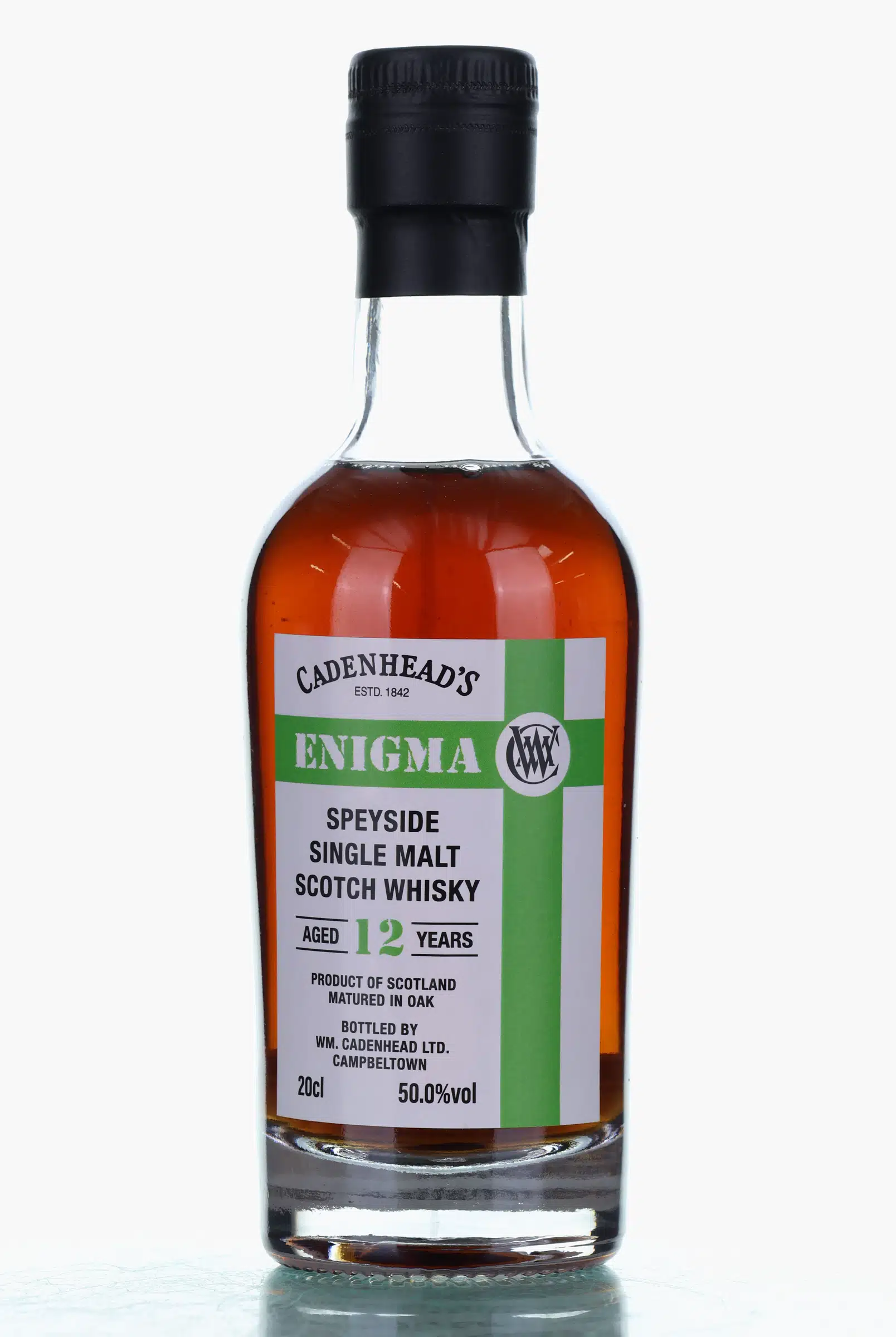 Speyside Enigma 12 Year Old, Oloroso Sherry Cask, SPY.4.A, 2013, Cadenhead's, 50% whisky bottle