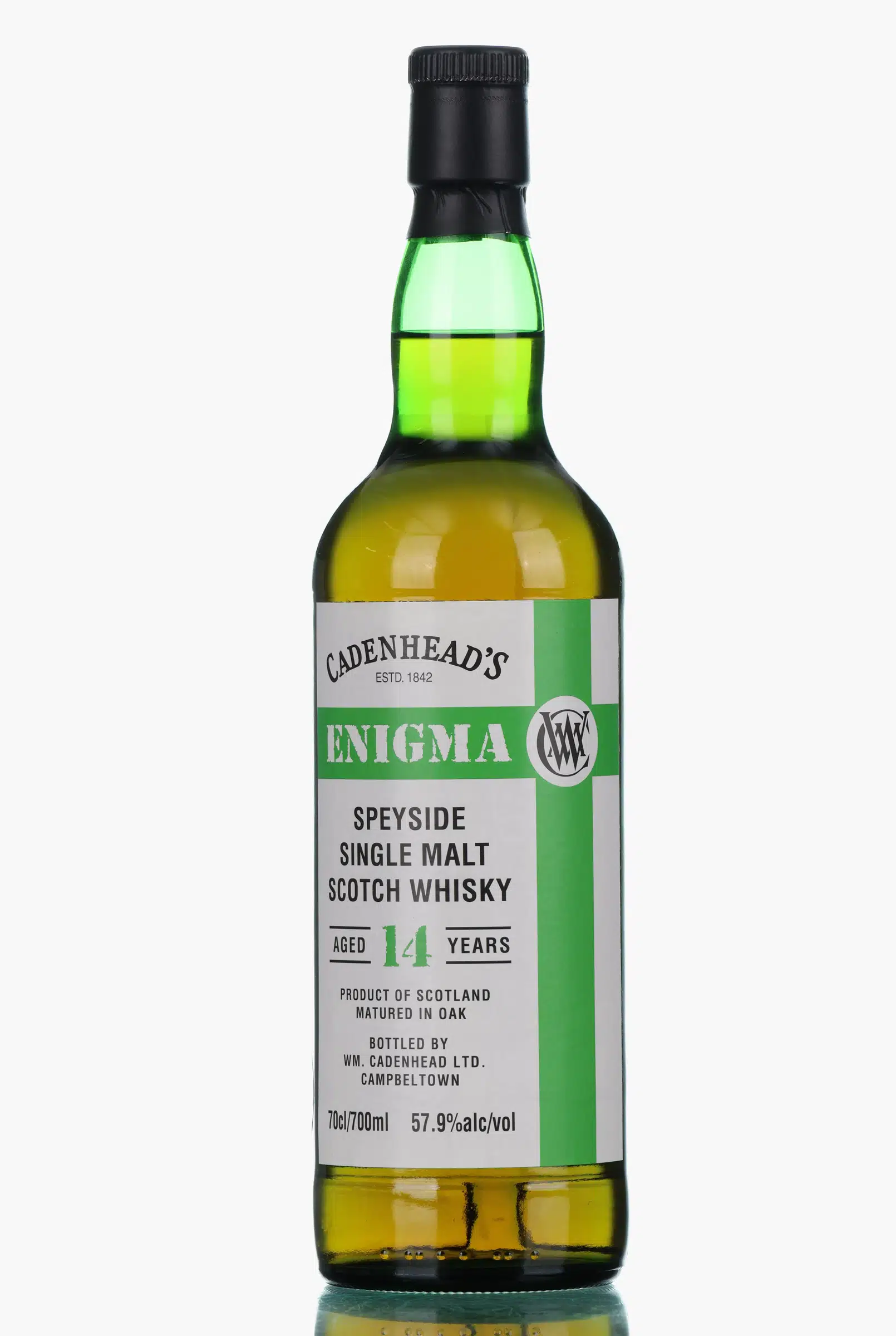 Cadenhead's 2010 14 Year Old Speyside Single Malt Enigma, Bourbon & Madeira Cask, 2010, Cadenhead's, 57.9% whisky bottle