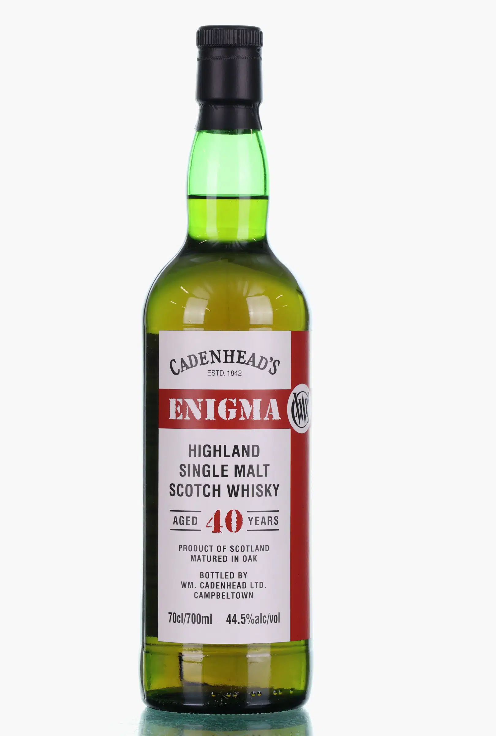 Highland Single Malt Enigma 40 Year Old, Bourbon Hogshead Cask, Batch No. HIG.3.A, 1985, Cadenhead's, 44.5% whisky bottle