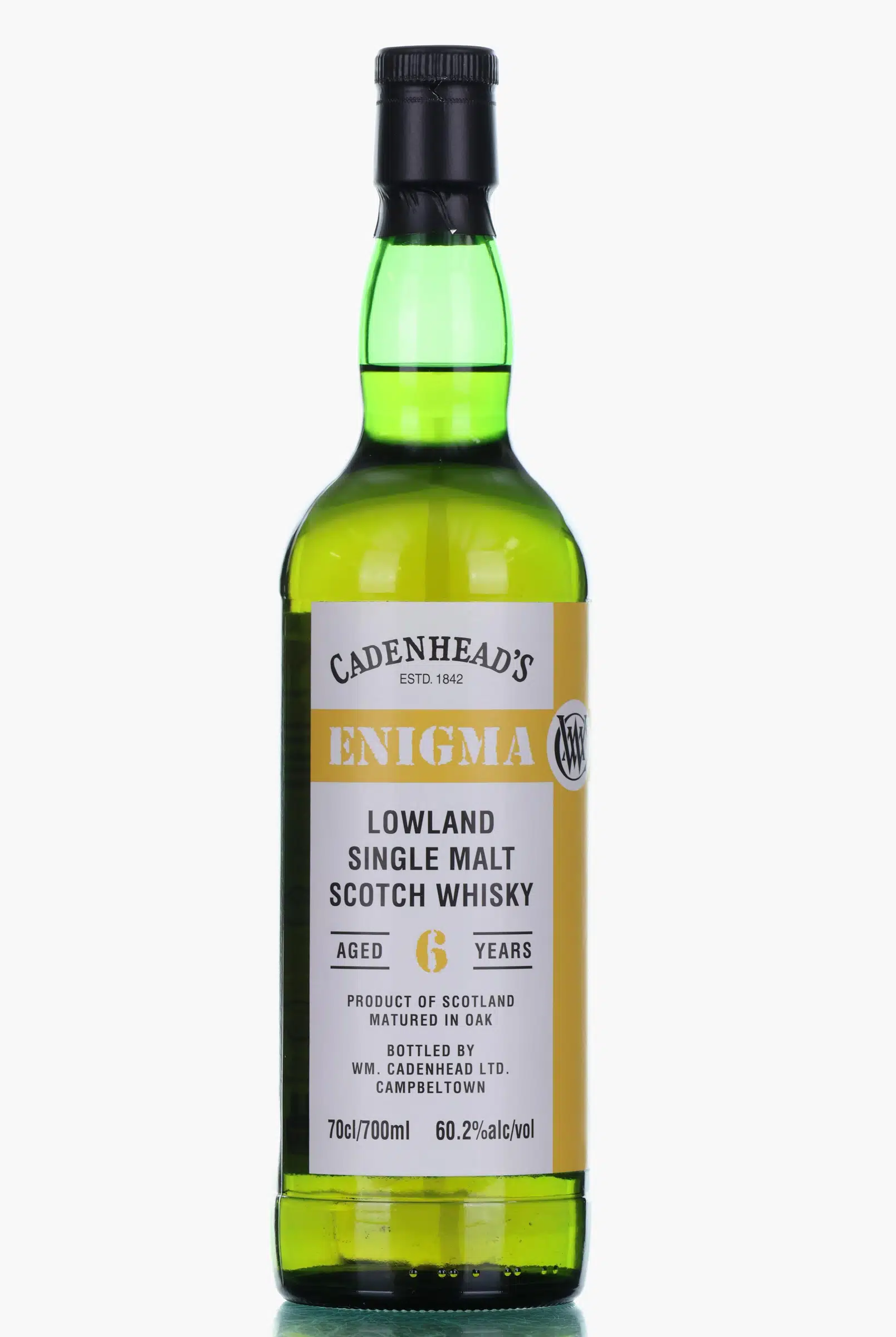 Cadenhead's 2019 6 Year Old Lowland Single Malt Enigma, Bourbon Hogshead Cask, 2019, Cadenhead's, 60.2% whisky bottle