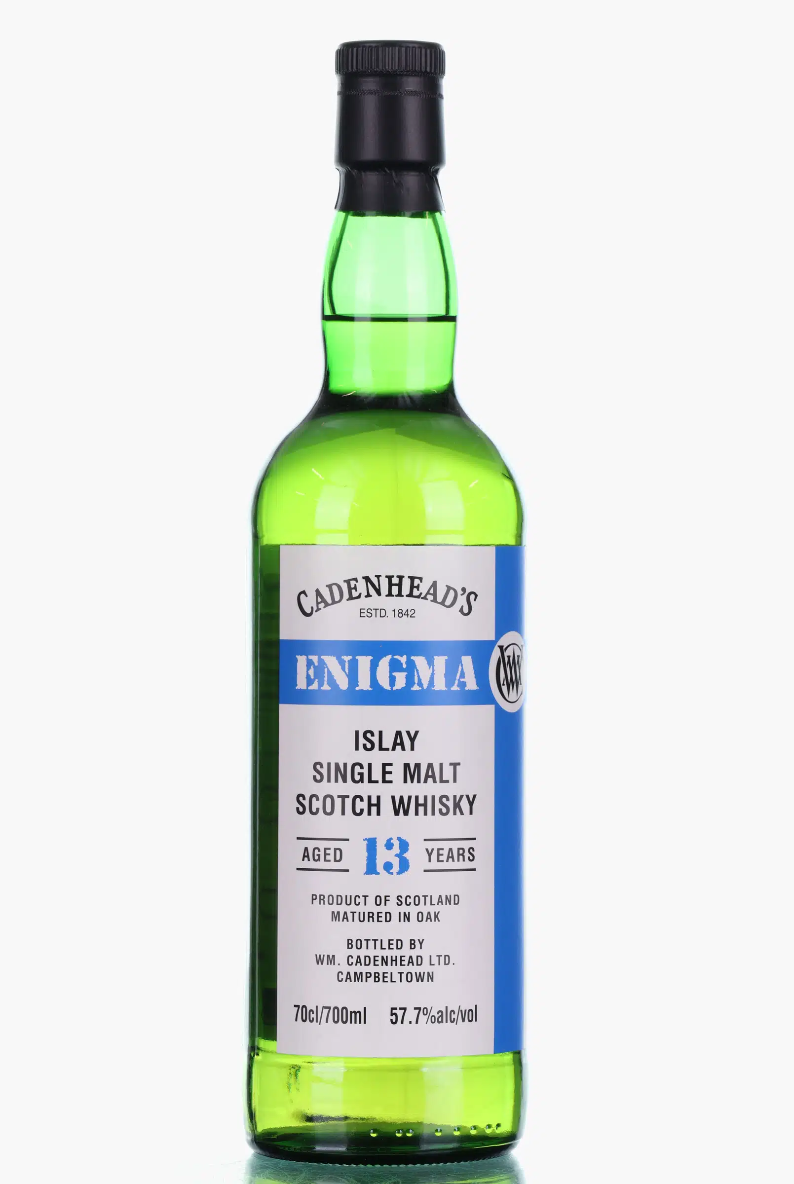 Enigma (Islay) Enigma 13 Year Old, Bourbon Cask, 2011, Cadenhead's, 57.7% whisky bottle