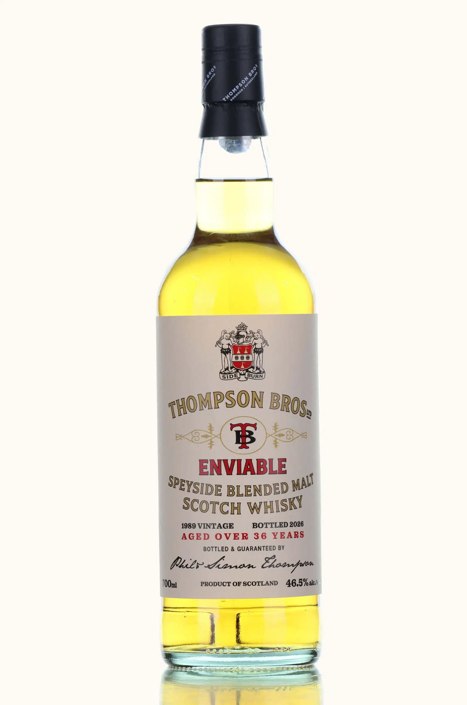 Thompson Bros Enviable 36 Year Old, Hogshead Cask, 1989, Thompson Bros, 46.5% whisky bottle