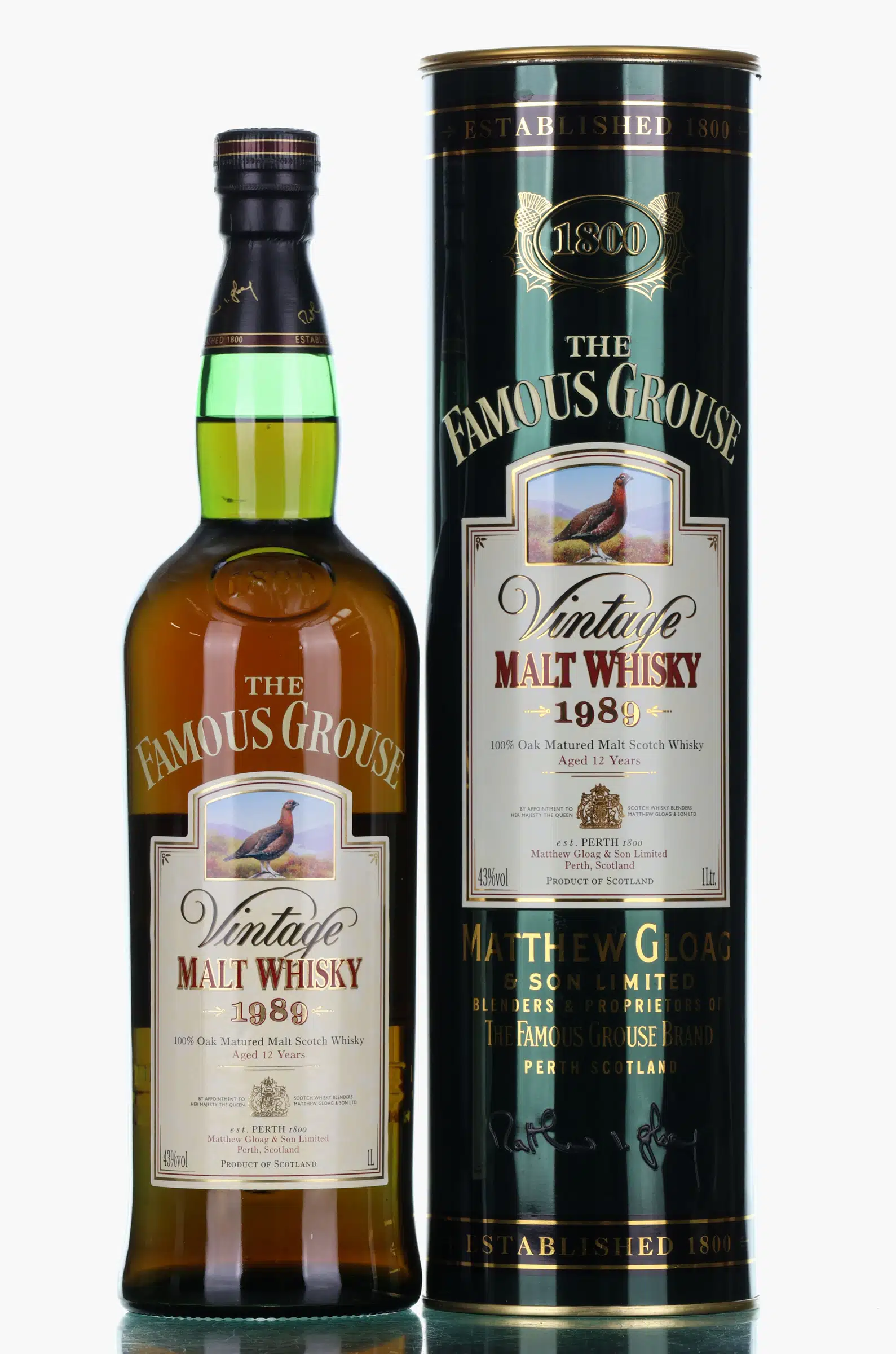 Famous Grouse Vintage Malt Whisky 12 Year Old, 1989, 43% whisky bottle