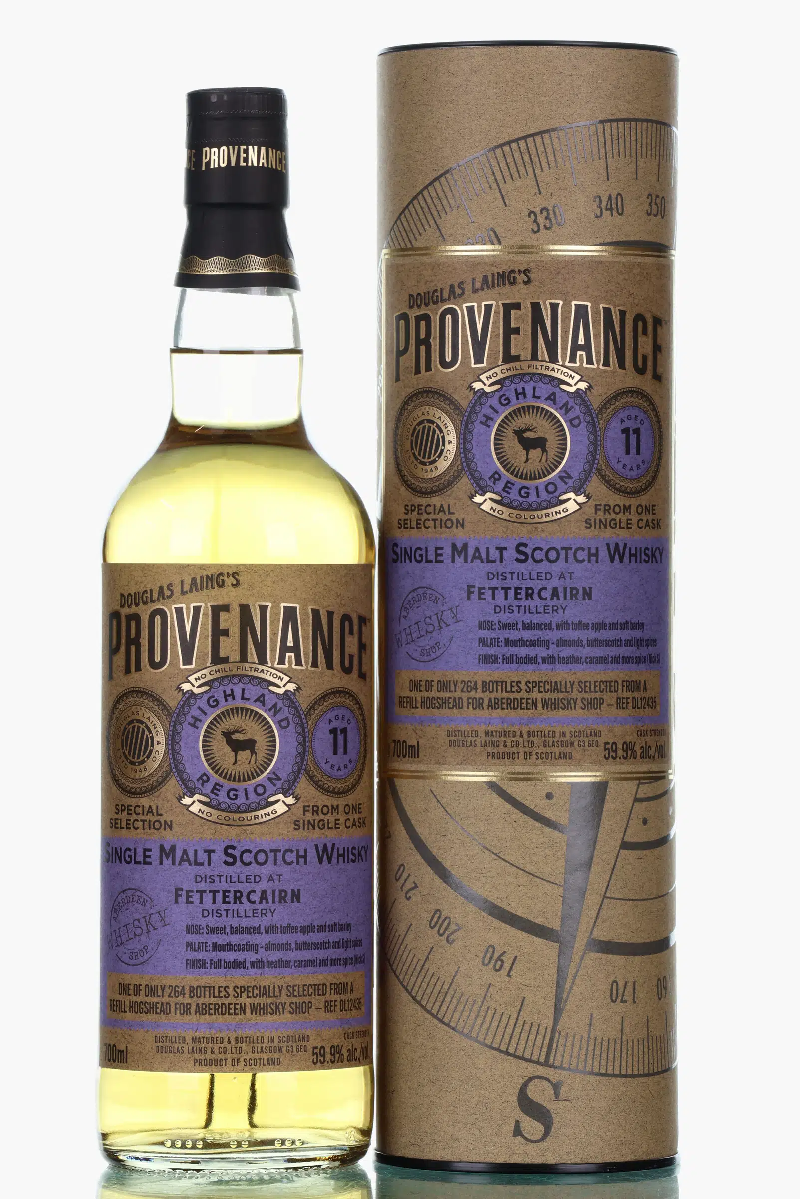 Fettercairn Provenance 11 Year Old, Refill Bourbon Hogshead Cask, Douglas Laing, 59.9% whisky bottle