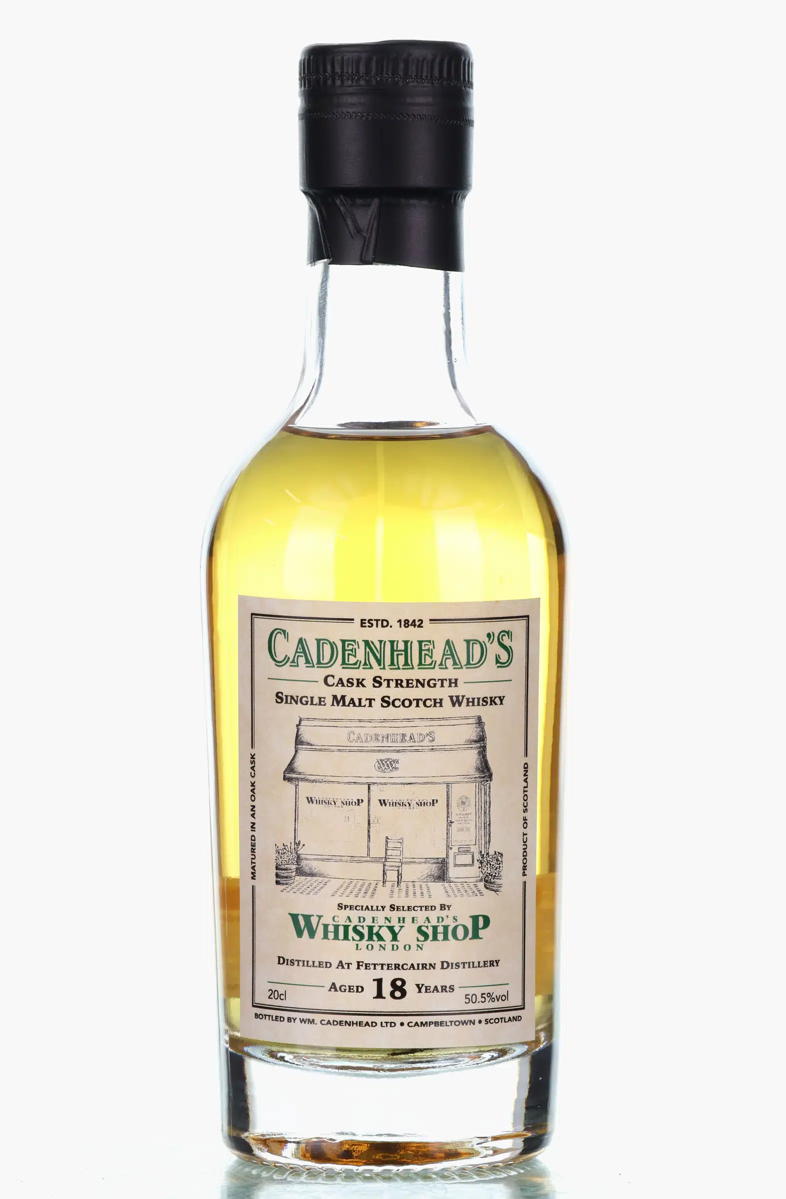 Fettercairn Cadenhead's Whisky Shop London 18 Year Old, Bourbon Cask, 2006, Cadenhead's, 50.5% whisky bottle