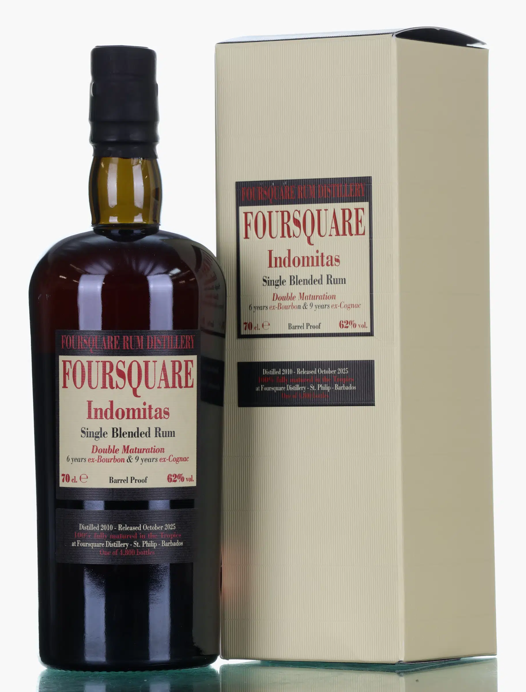 Foursquare Indomitas 15 Year Old, Bourbon & Cognac Cask, 2010, 2025, 62%
