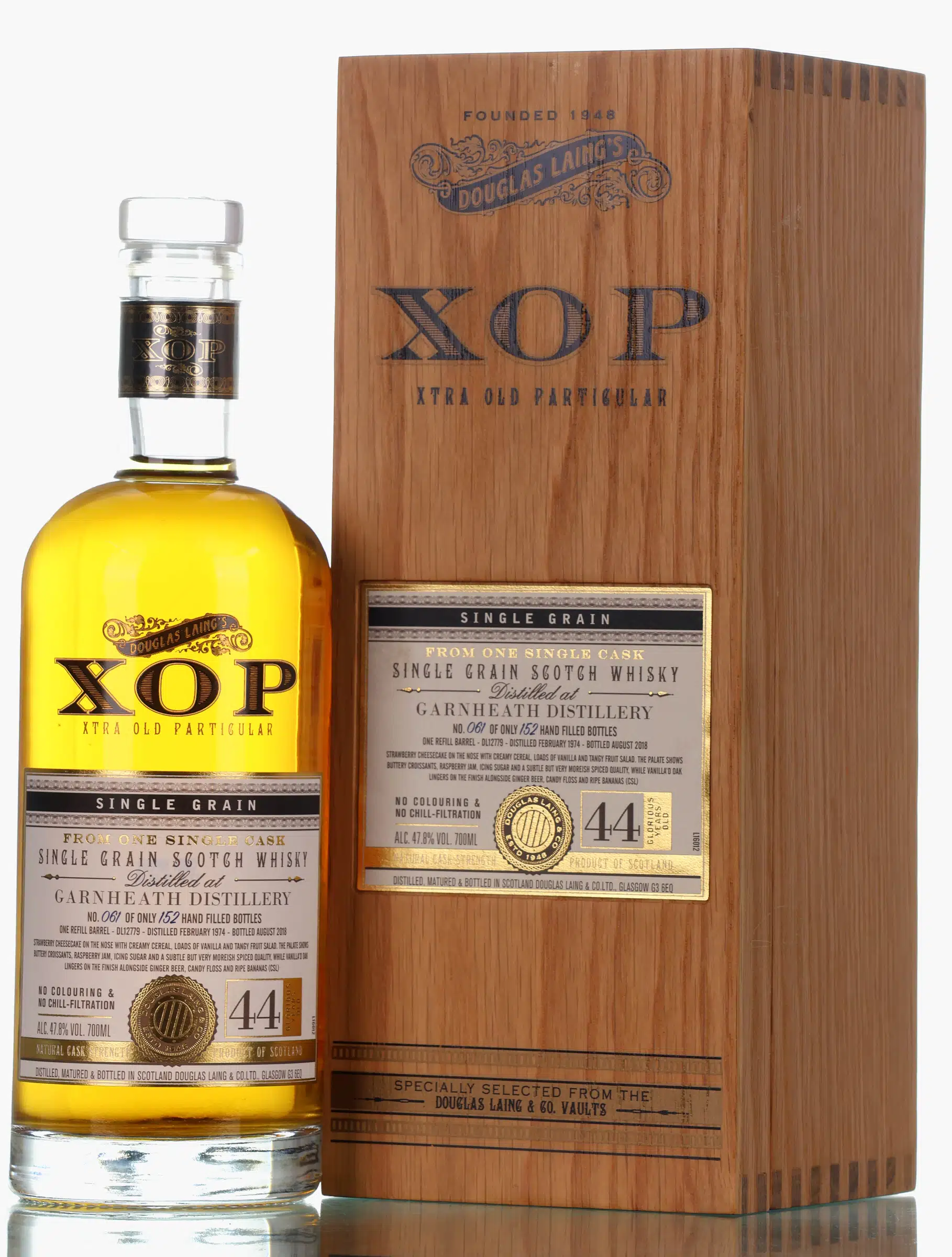 Garnheath XOP 44 Year Old, Barrel Cask, Cask #DL12779, 1974, Douglas Laing, 47.8% whisky bottle