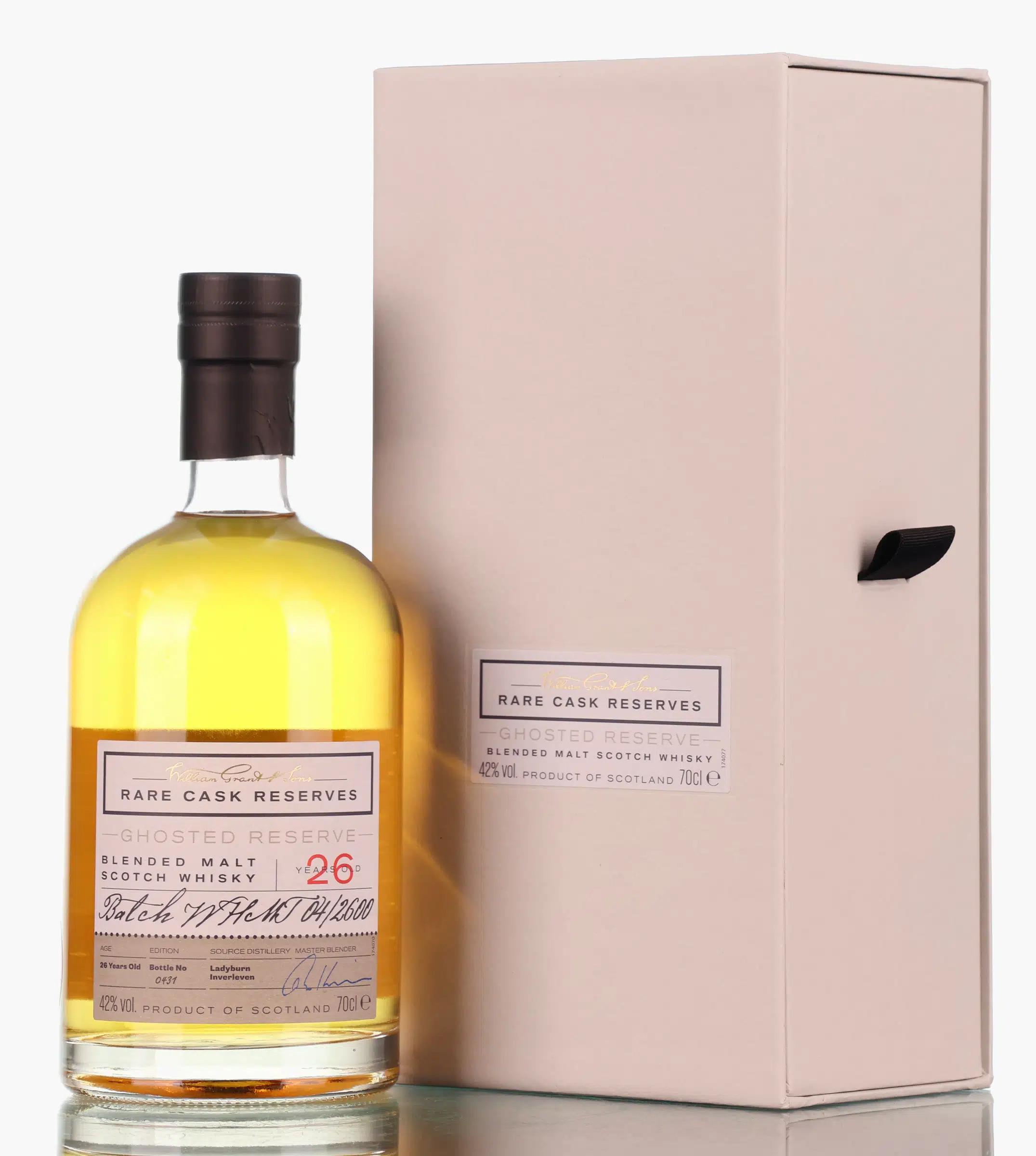 Ghosted Reserve 26 Years Old Rare Cask Reserve | Ladyburn & Inverleven, Oak Cask, 2014, 42% whisky bottle