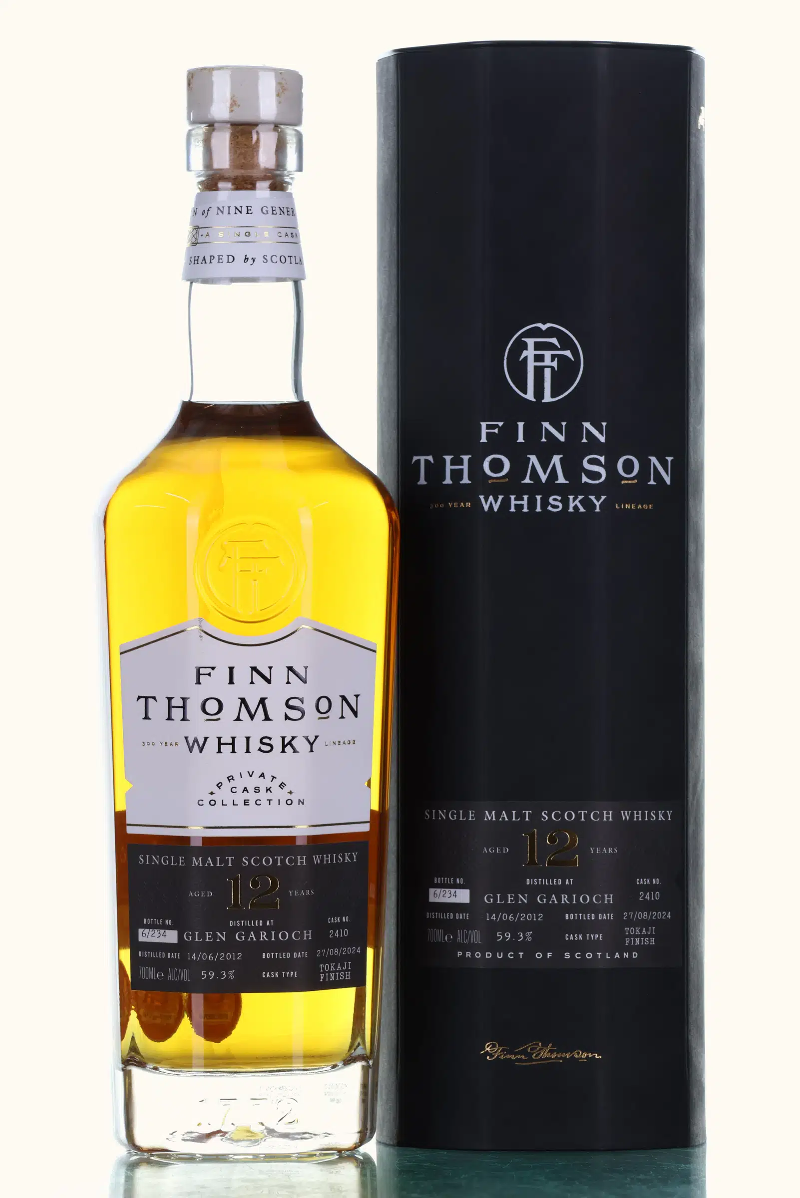 Glen Garioch Private Cask Collection 12 Year Old, Tokaji Cask, Cask #2410, 2012, Finn Thomson, 59.3% whisky bottle