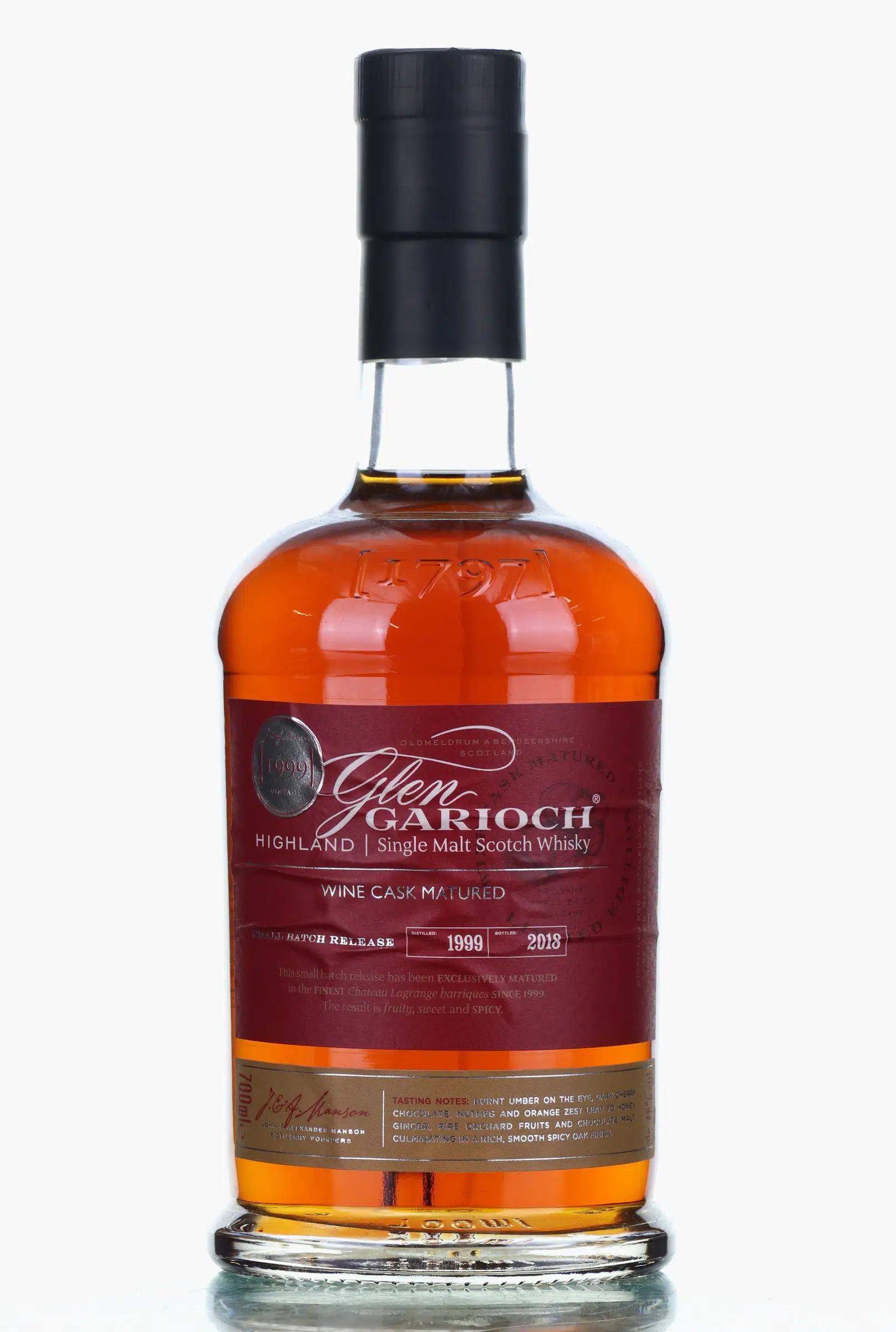 Glen Garioch Wine Cask Matured 19 Year Old, Wine Cask, 2018, 48% whisky bottle